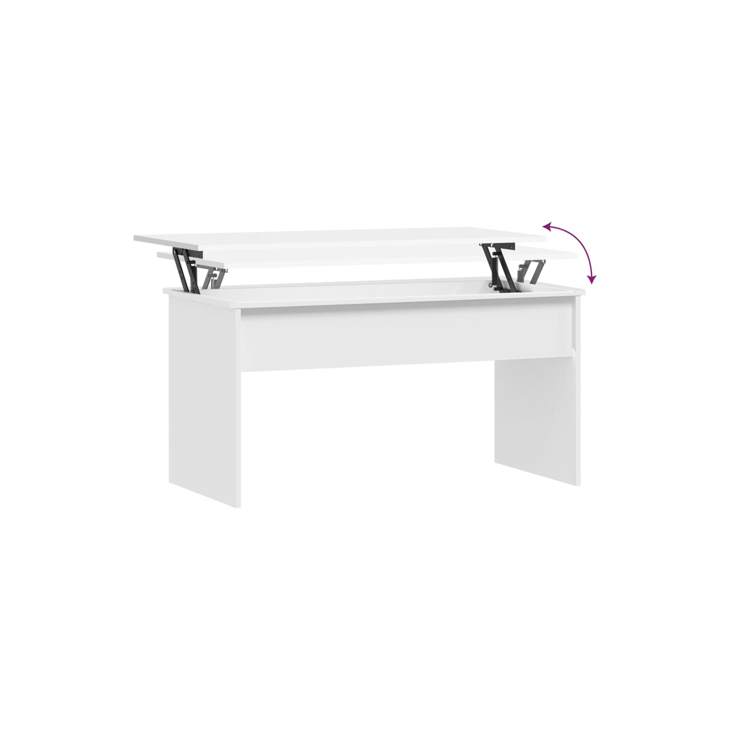 Table basse blanche de 10 x 50 x 5 x 30 po en bois d'ingénierie de 52,5 cm