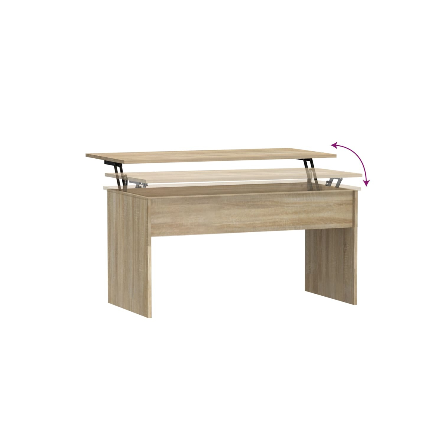Table basse vidaXL chêne de Sonoma 102x50.5x52,5&nbsp;cm bois d'ingénierie