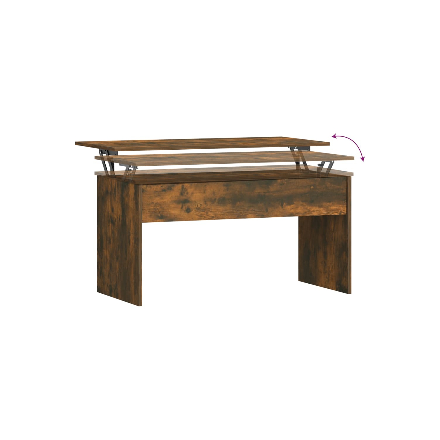 Table basse au fini chêne fumé de 102x50,5x52,5 cm