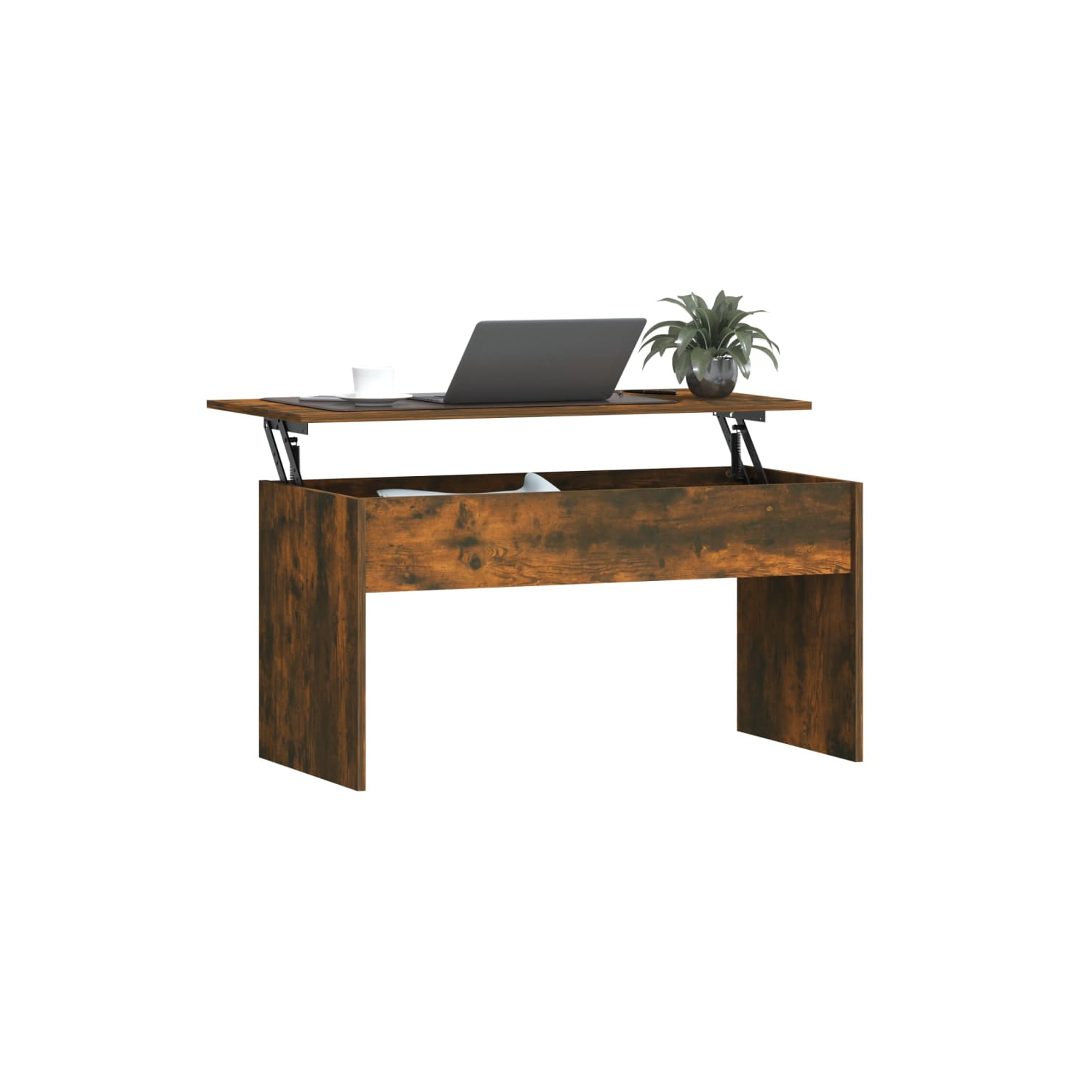 Table basse au fini chêne fumé de 102x50,5x52,5 cm