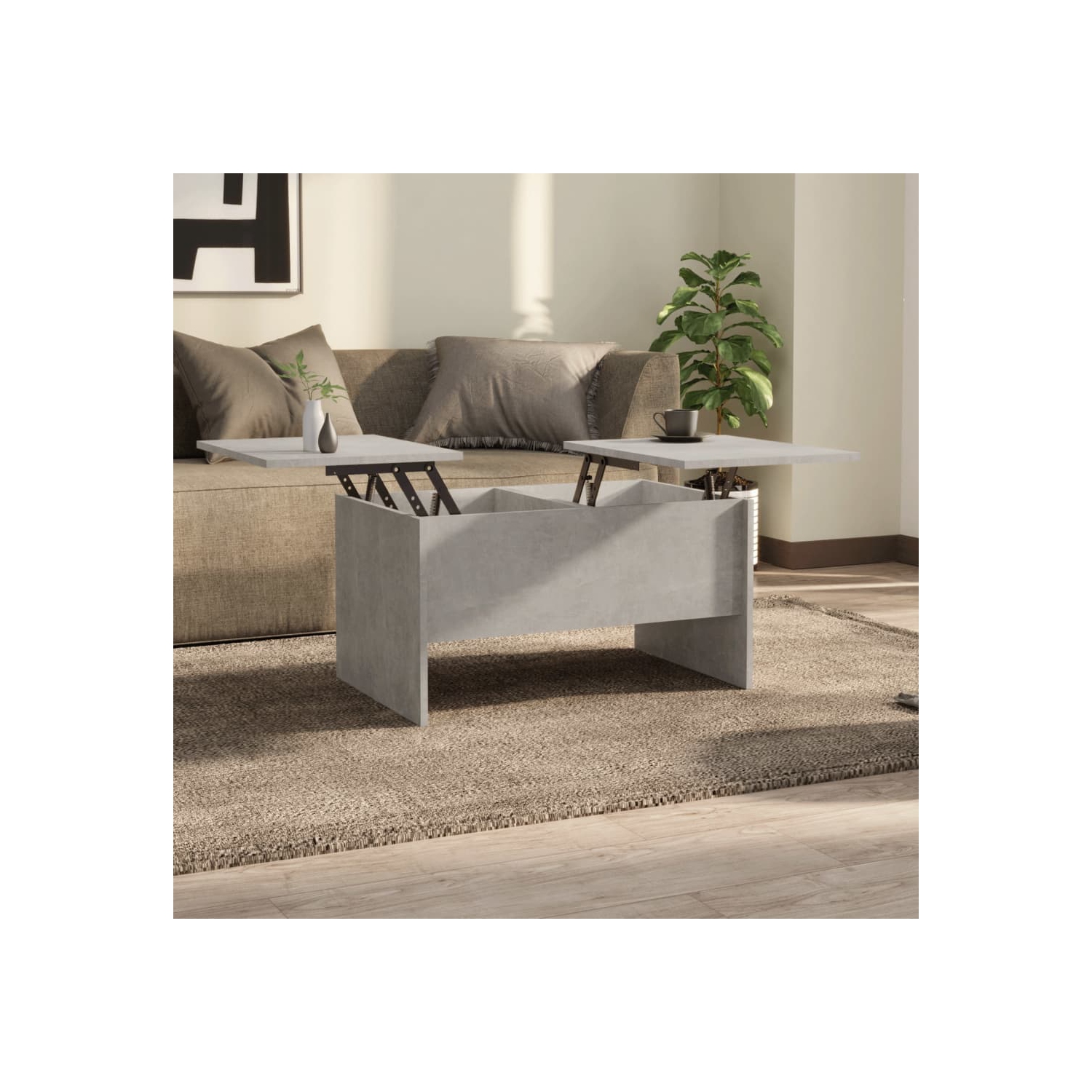 vidaXL Coffee Table Concrete Grey 80x50x42.5 cm Engineered Wood