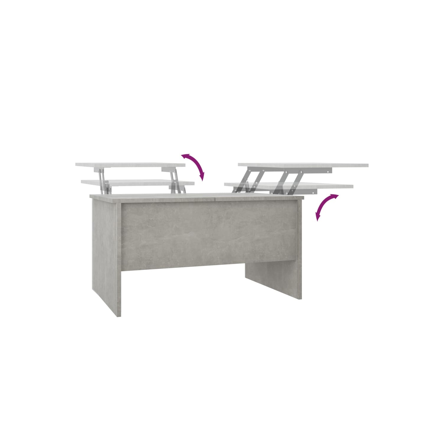 vidaXL Coffee Table Concrete Grey 80x50x42.5 cm Engineered Wood