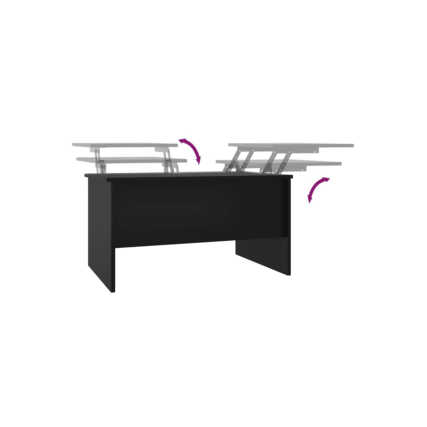 vidaXL Coffee Table Black 80x50x42.5 cm Engineered Wood