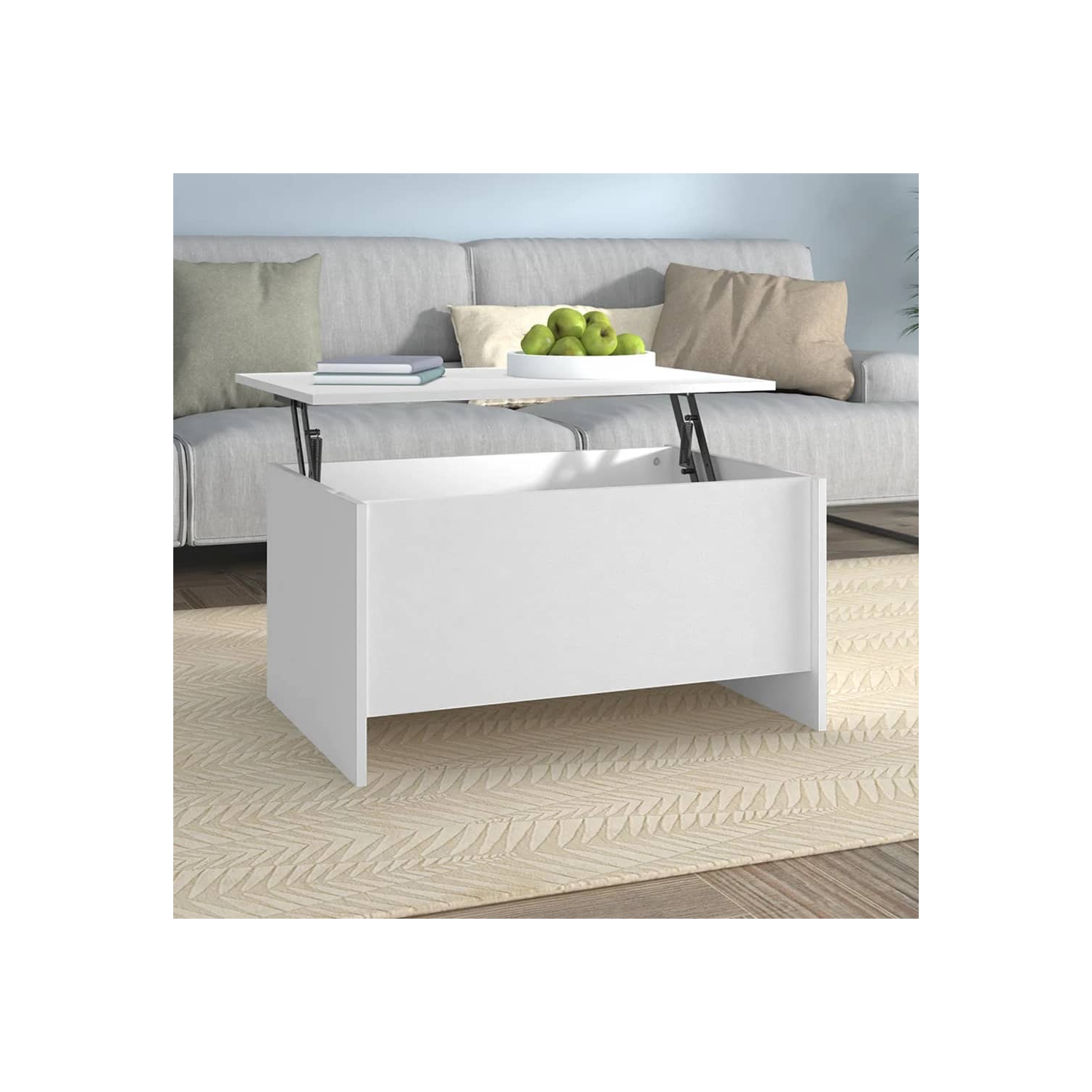 vidaXL Coffee Table White 80x55.5x41.5 cm Engineered Wood