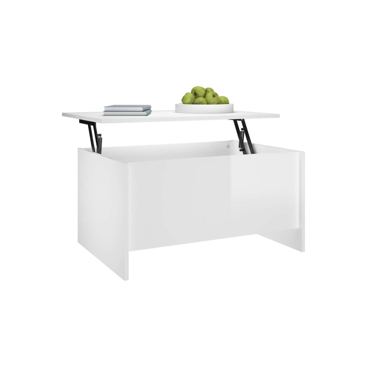 vidaXL Coffee Table High Gloss White 80x55.5x41.5 cm Engineered Wood