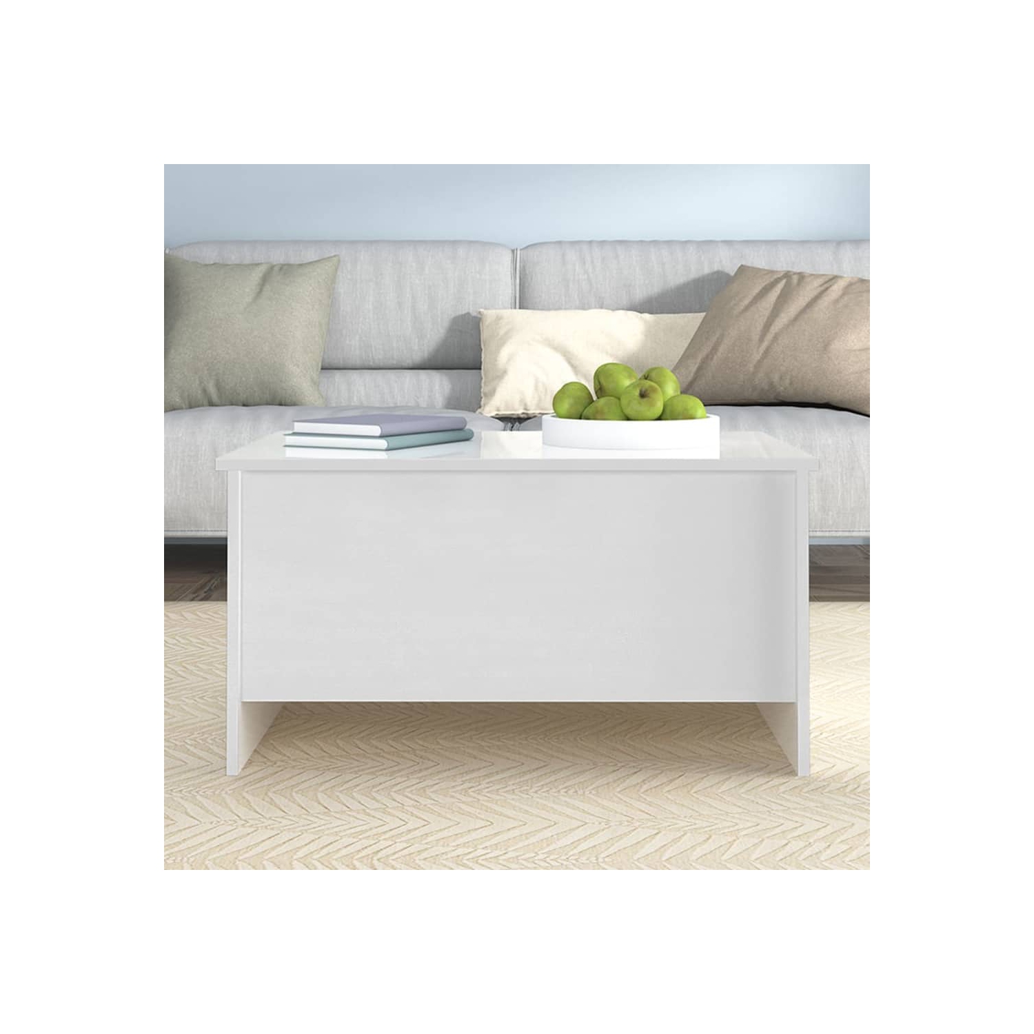 vidaXL Coffee Table High Gloss White 80x55.5x41.5 cm Engineered Wood