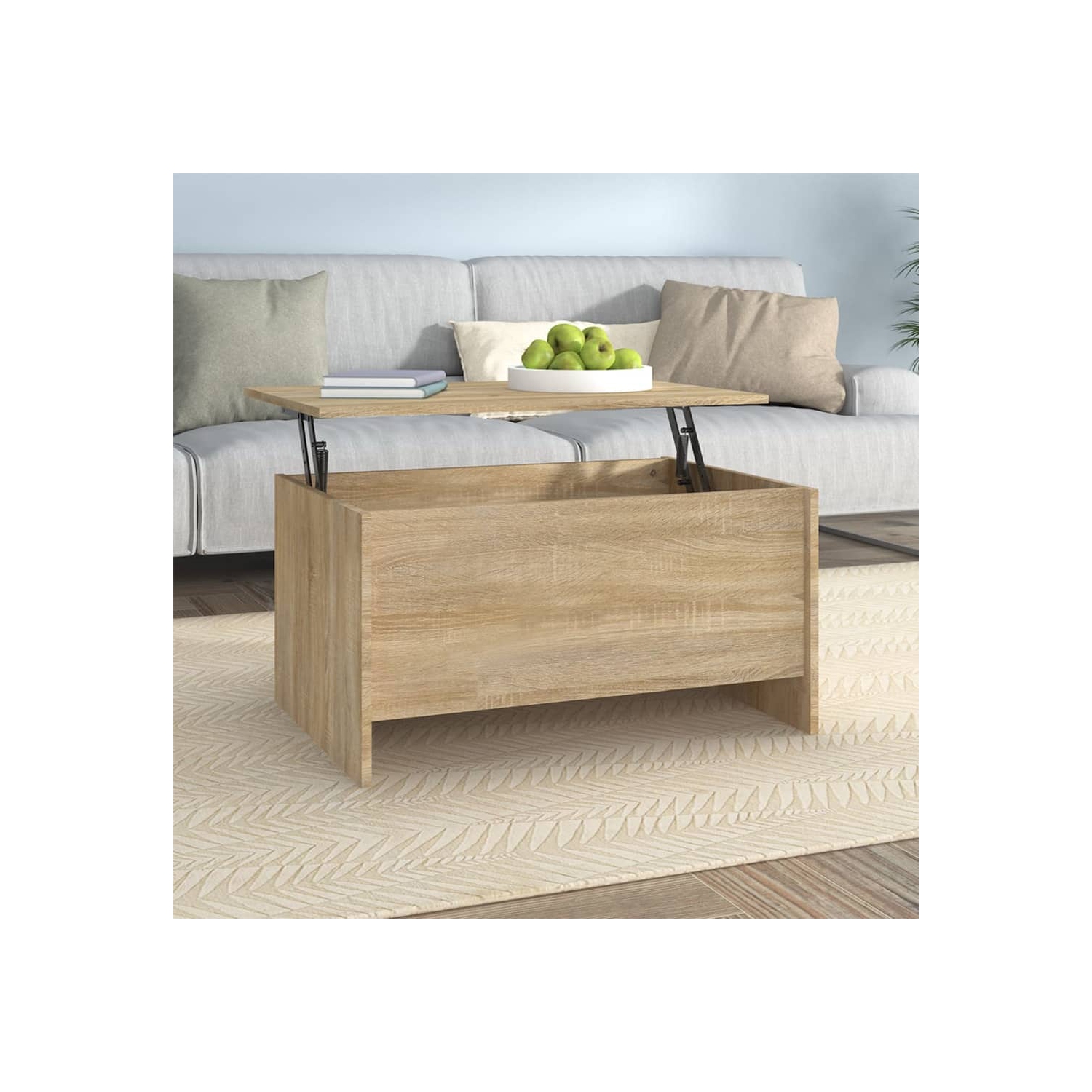 vidaXL Coffee Table Sonoma Oak 80x55.5x41.5 cm Engineered Wood