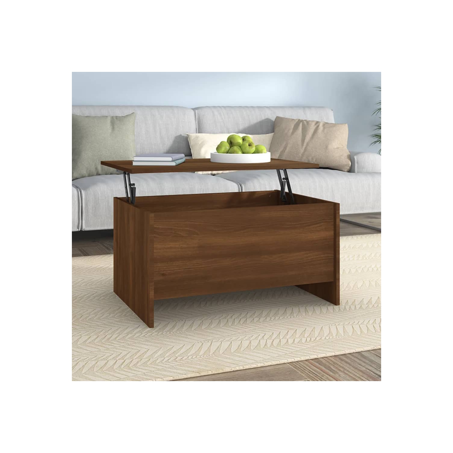 vidaXL Coffee Table Brown Oak 80x55.5x41.5 cm Engineered Wood