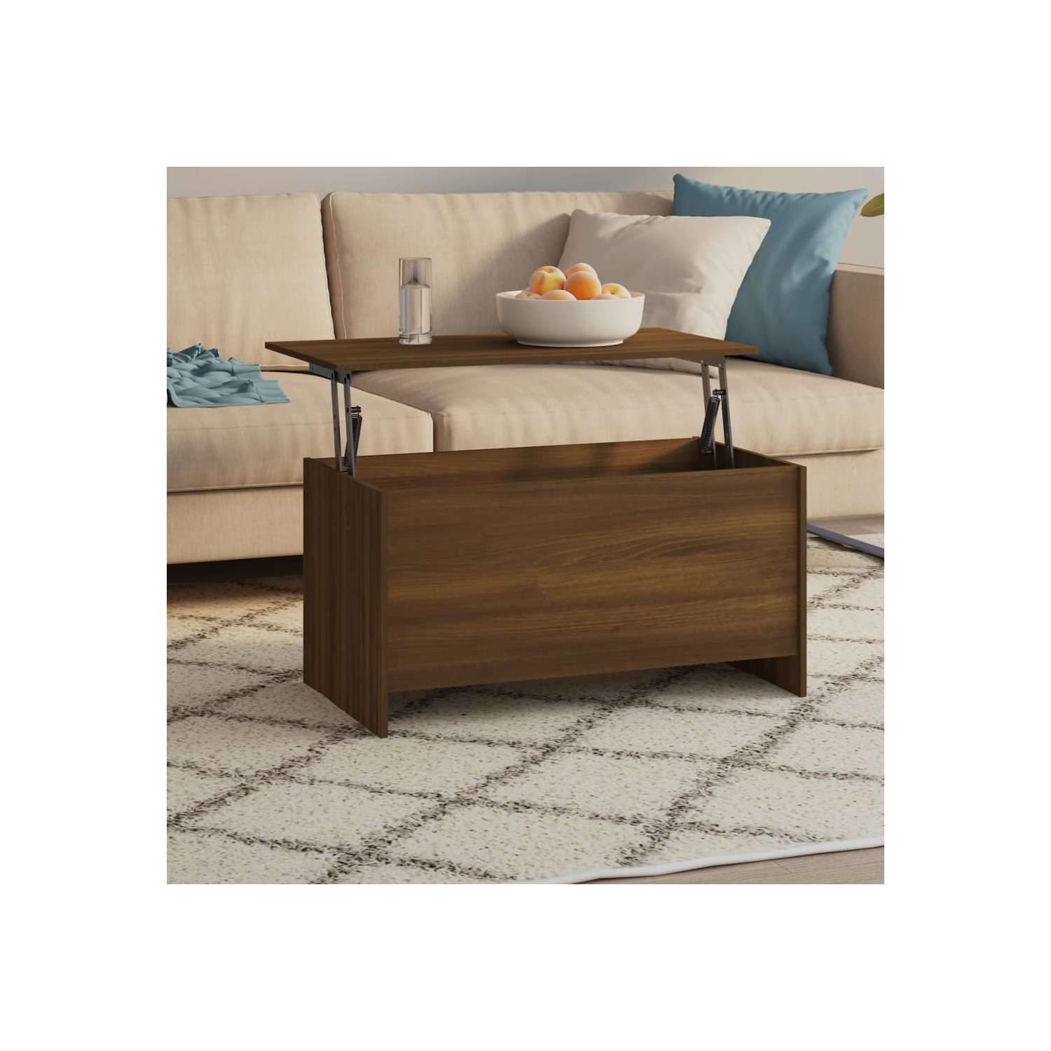 vidaXL Coffee Table Brown Oak 102x55.5x52.5 cm Engineered Wood