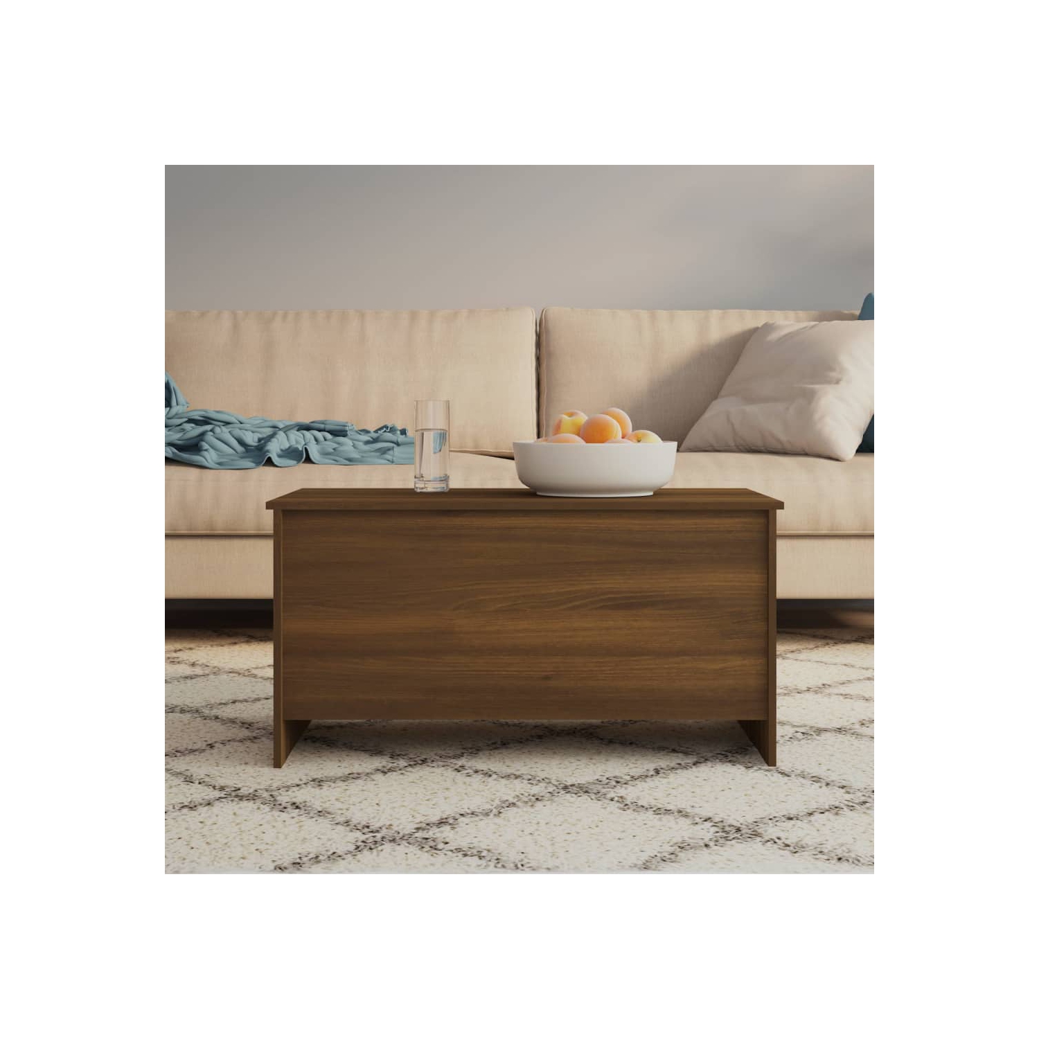 vidaXL Coffee Table Brown Oak 102x55.5x52.5 cm Engineered Wood