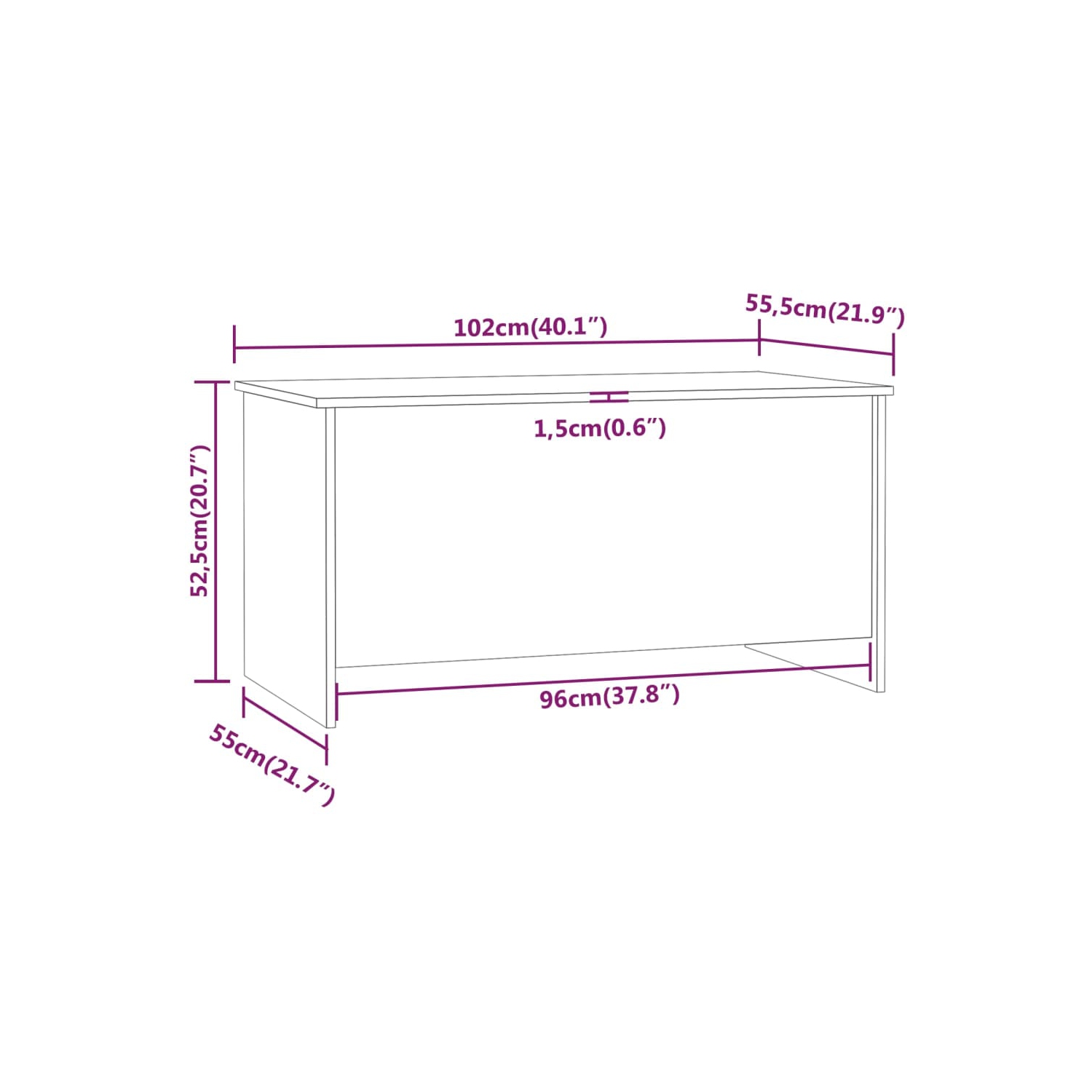 Table basse blanche de style 102x55,5x52,5&nbsp;cm