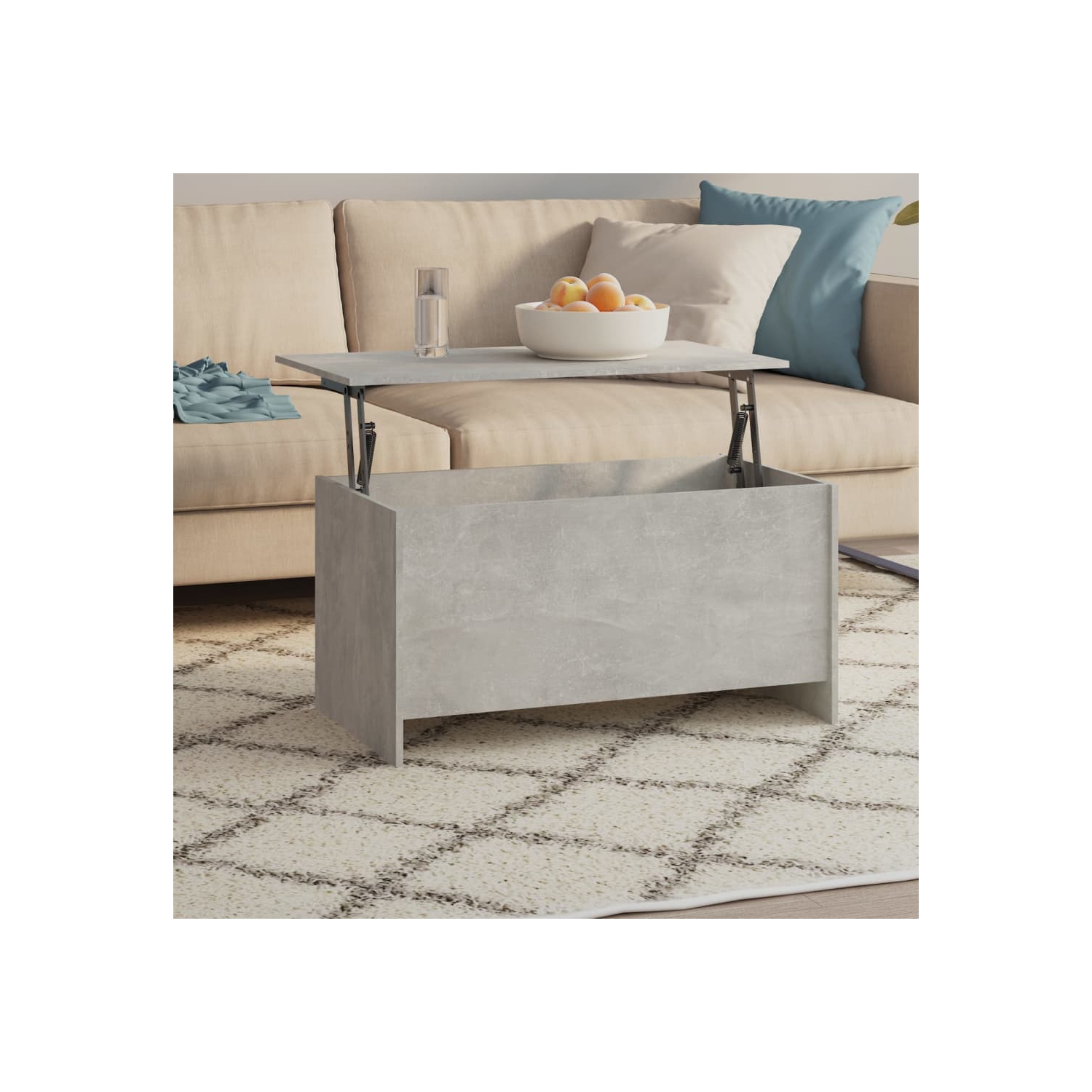 Table basse en béton gris 102x55,5x52,5 cm de vidaXL