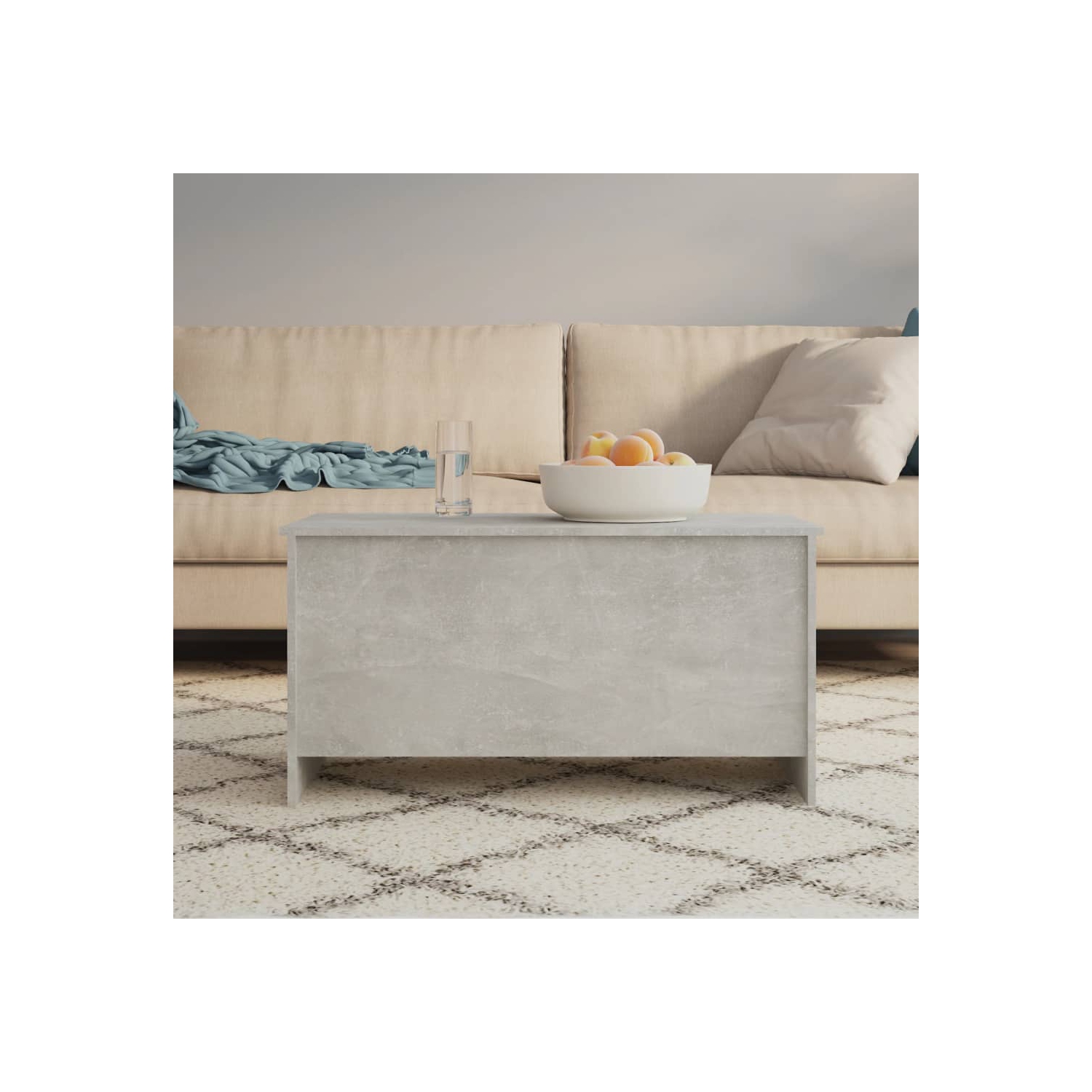 Table basse en béton gris 102x55,5x52,5 cm de vidaXL