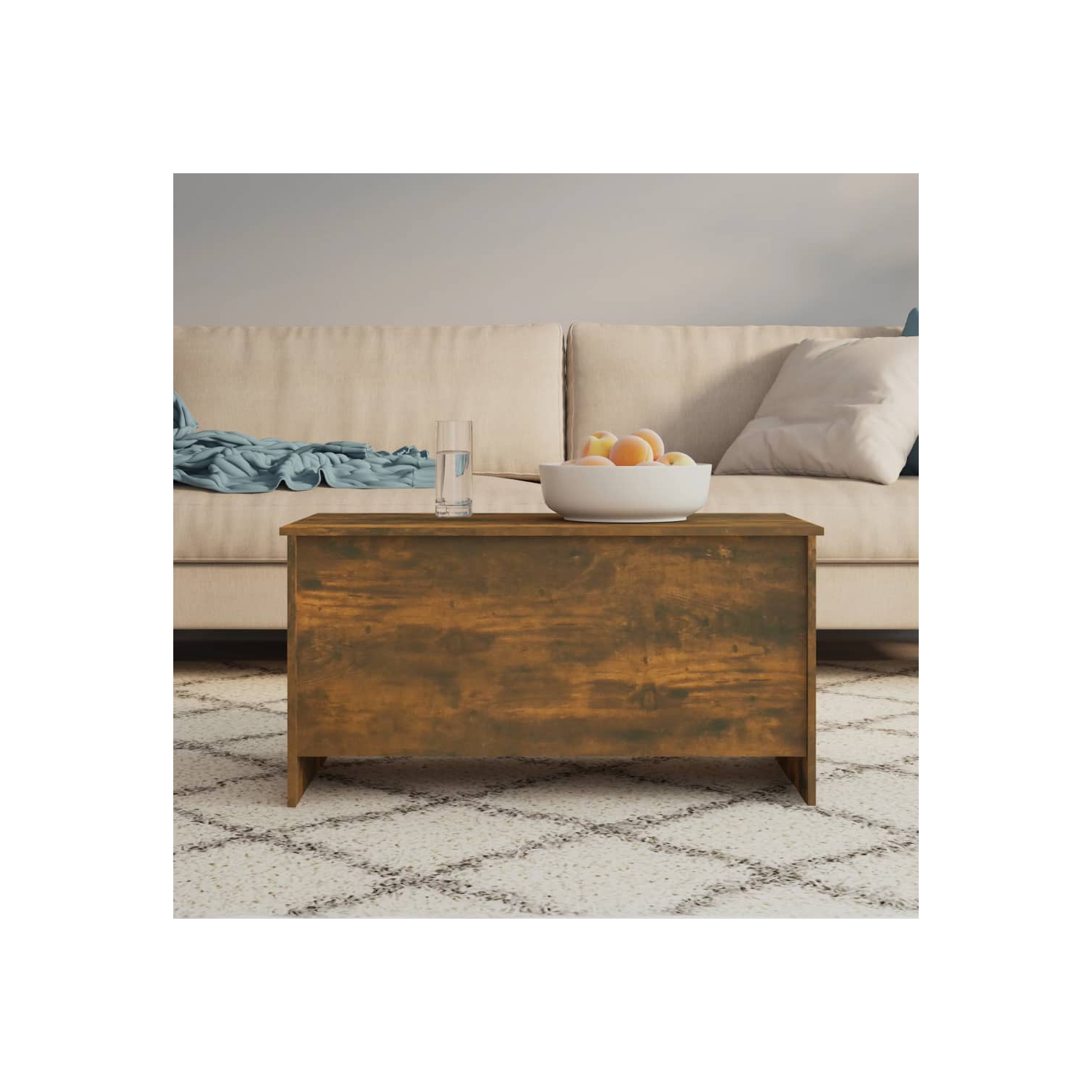 vidaXL Coffee Table Smoked Oak 102x55.5x52.5 cm Engineered Wood
