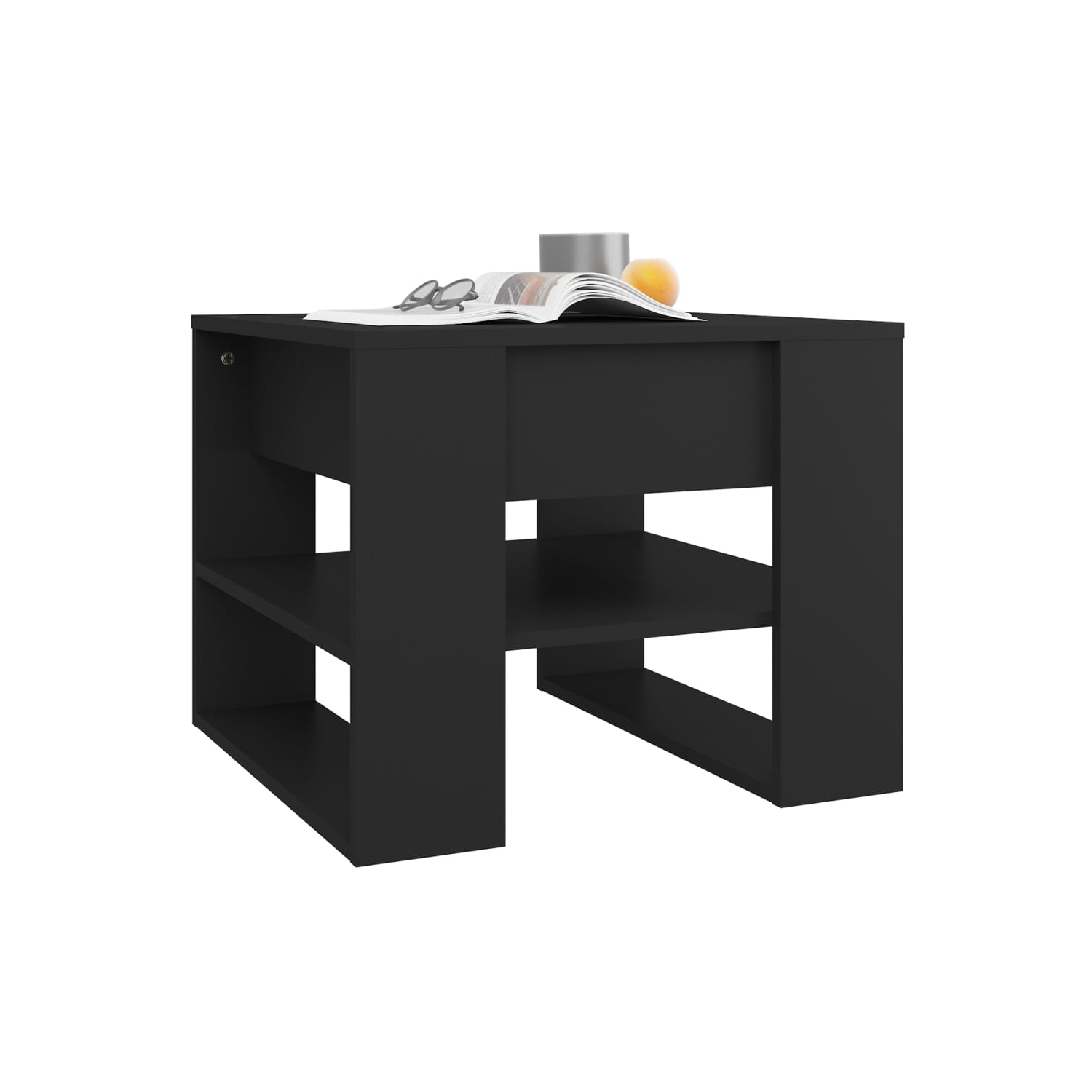 Table basse en bois d'ingénierie noir 55,5x55x45 cm de vidaXL