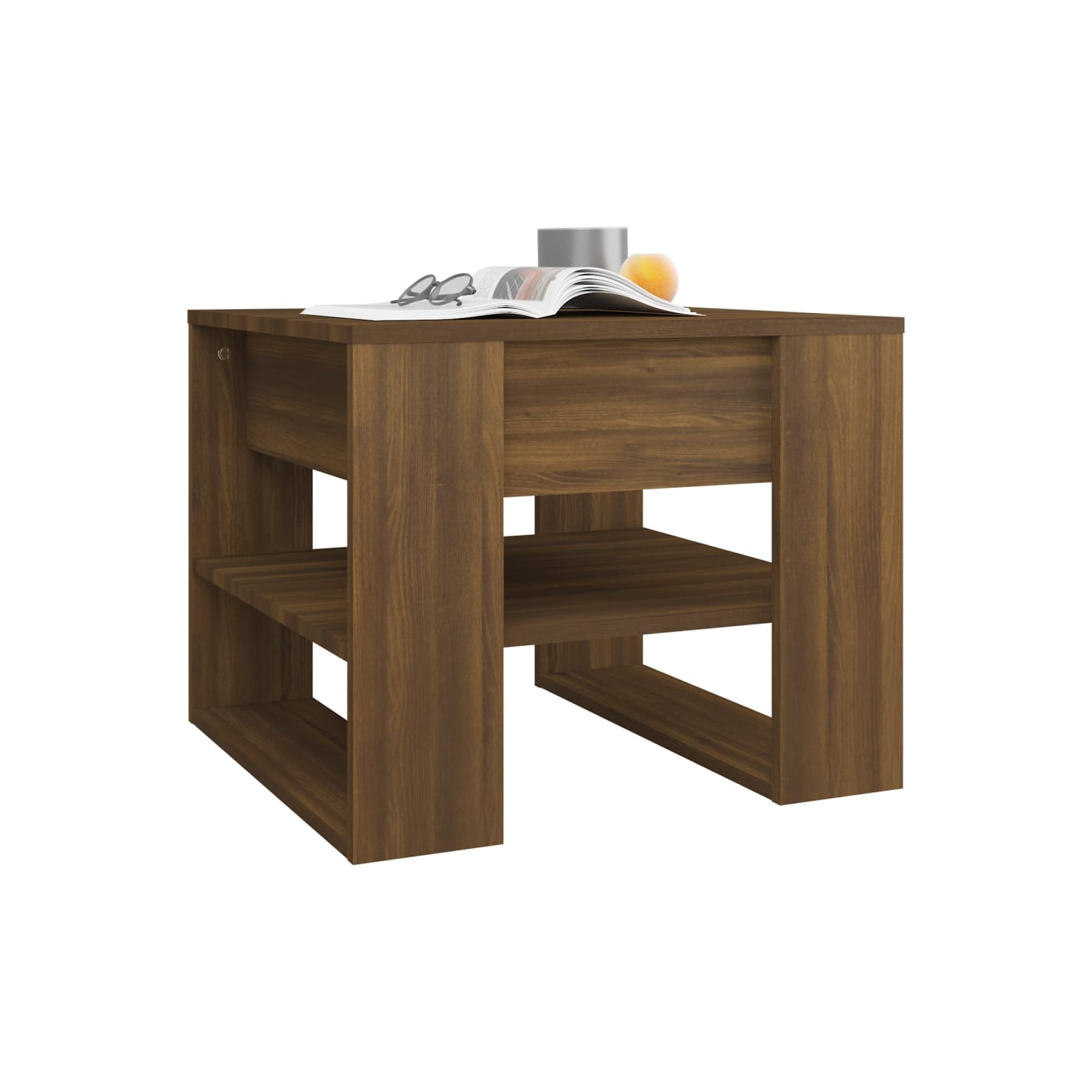 Table basse en chêne brun de 55 x 55 x 45&nbsp;cm