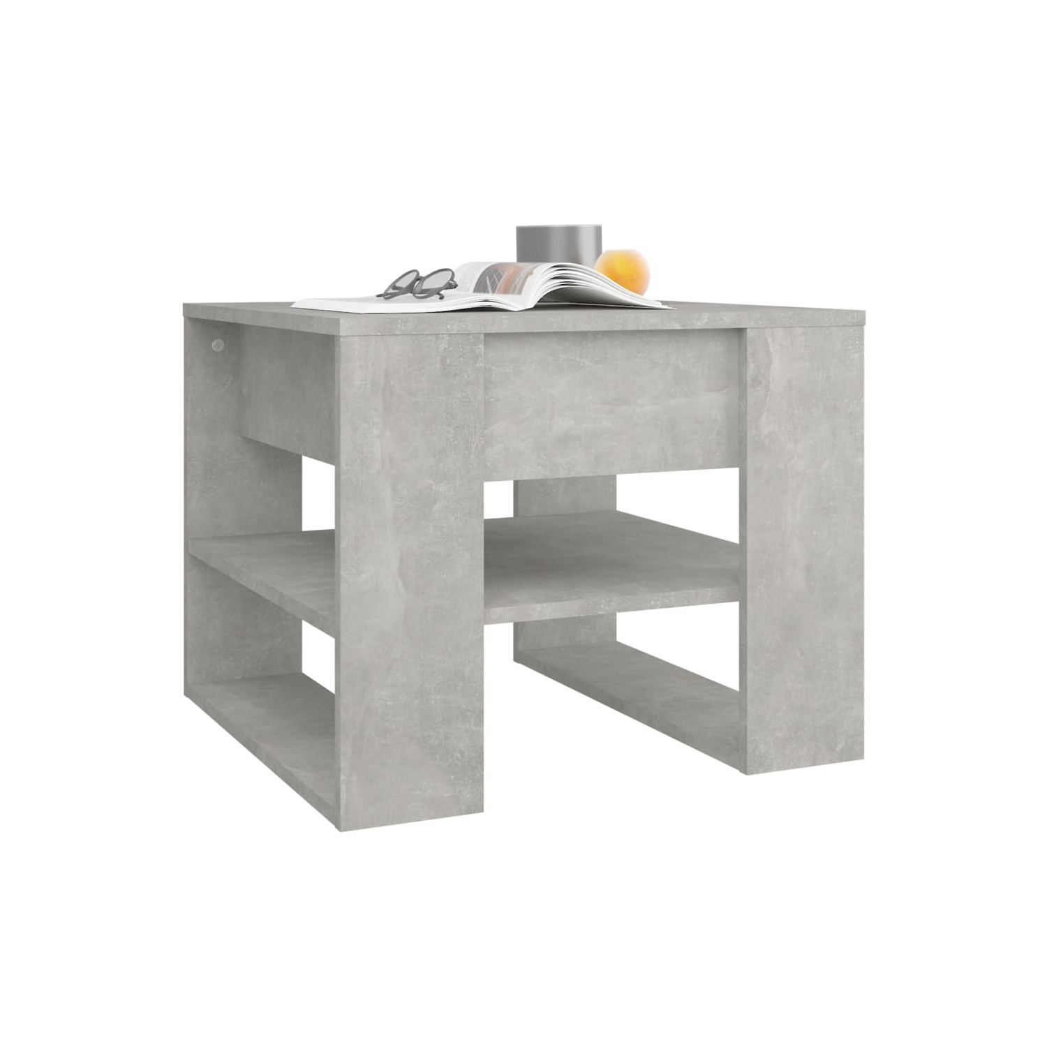 vidaXL Coffee Table Concrete Grey 55.5x55x45 cm Engineered Wood
