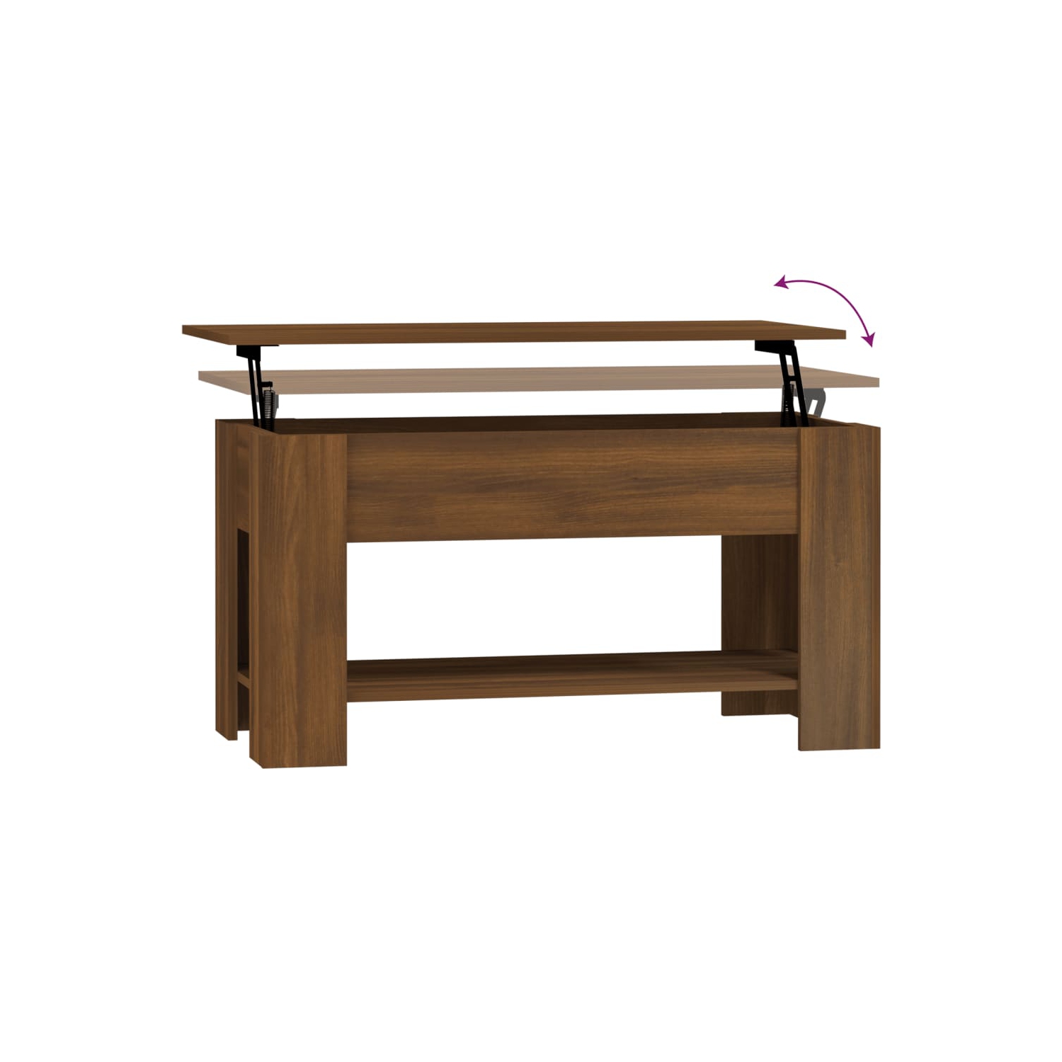 vidaXL Coffee Table Brown Oak 101x49x52 cm Engineered Wood