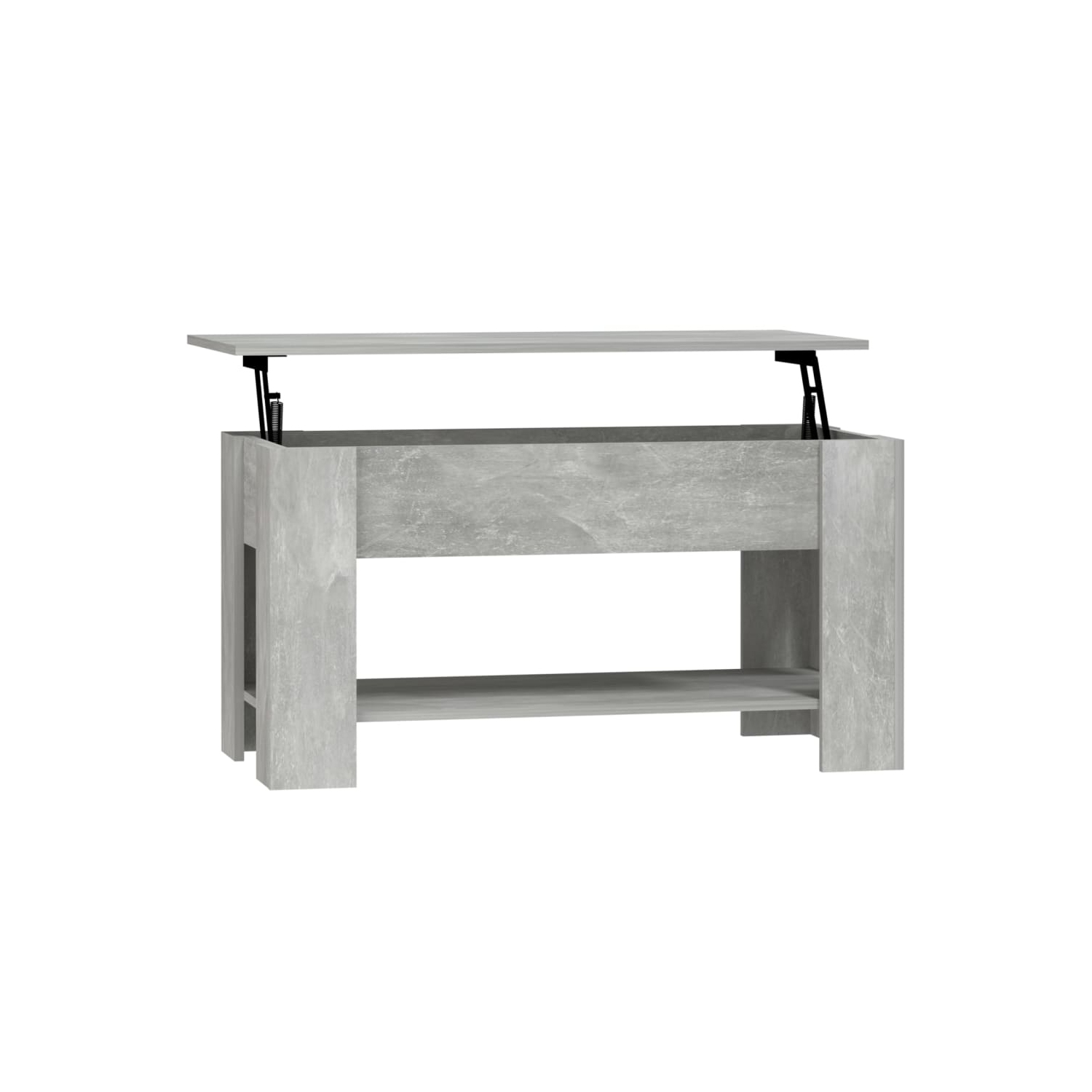 Table basse en béton de vidaXL, gris, 101x49x52&nbsp;cm, bois d'ingénierie