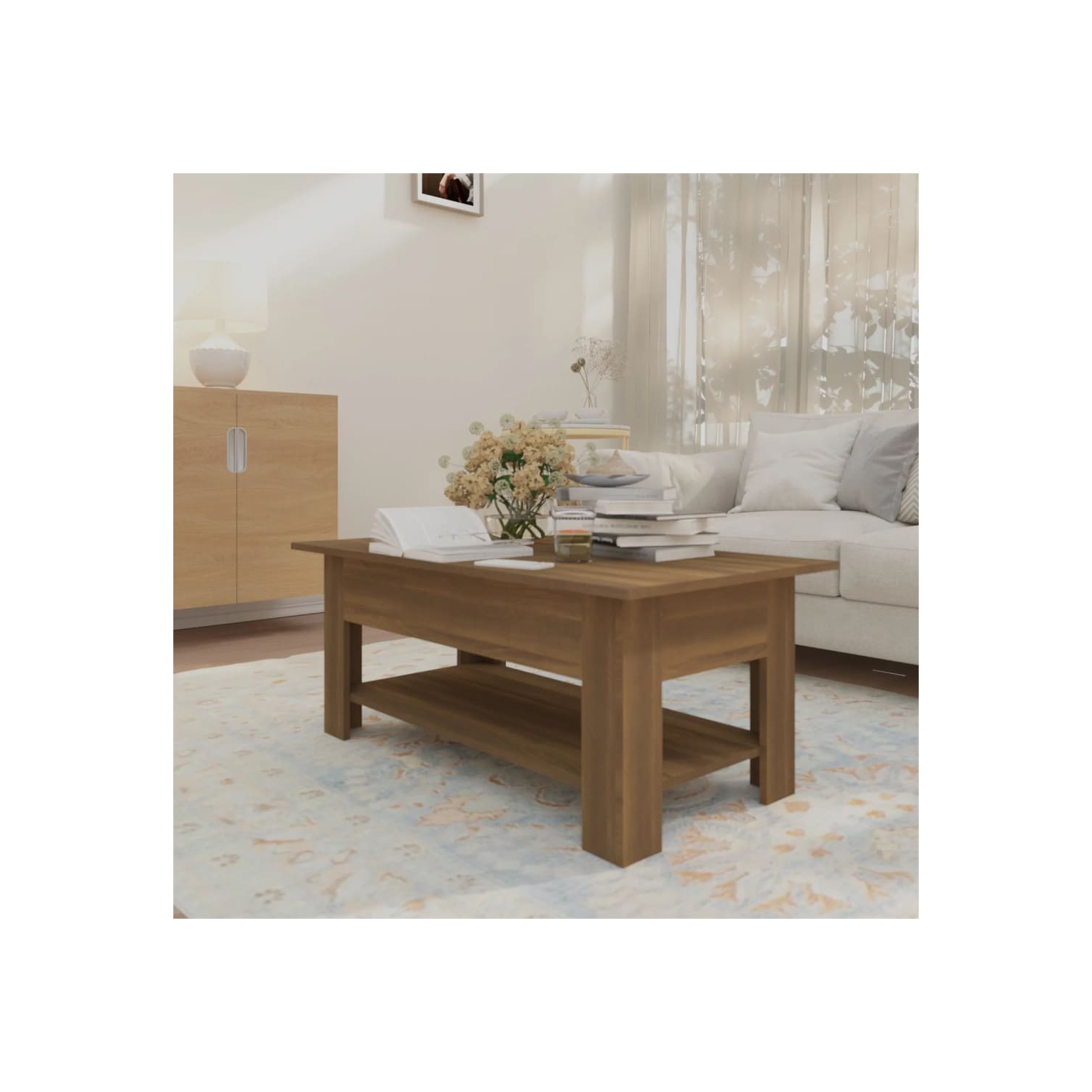 vidaXL Coffee Table Brown Oak 102x55x42 cm Engineered Wood