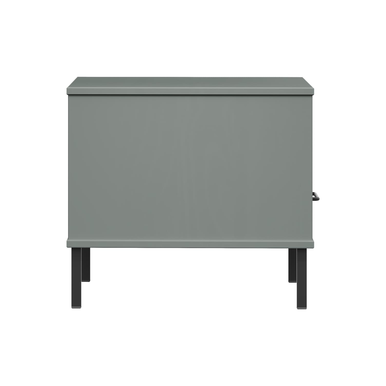 vidaXL Bedside Table with Metal Legs Grey Solid Wood Pine OSLO