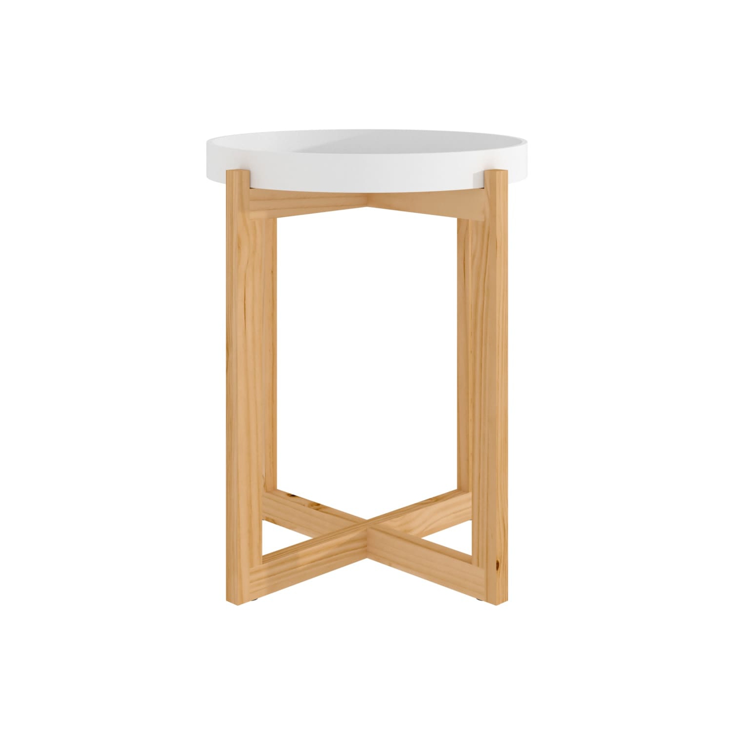 Table basse vidaXL blanche, 41 x 41 x 41 po, bois d'ingénierie et pin massif de 48,5&nbsp;cm