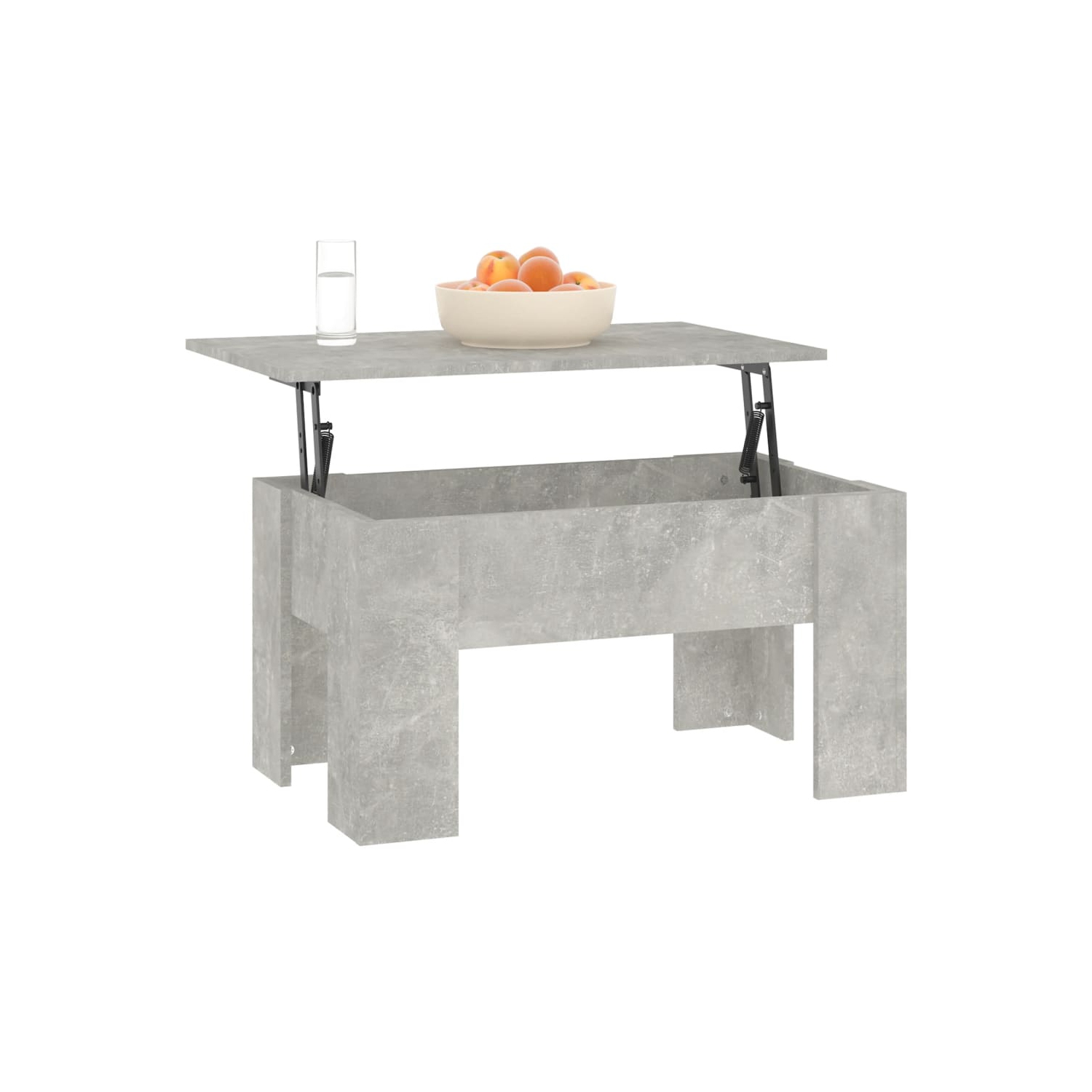 Table basse en béton de vidaXL, gris, 79 x 49 x 41 cm, bois d'ingénierie