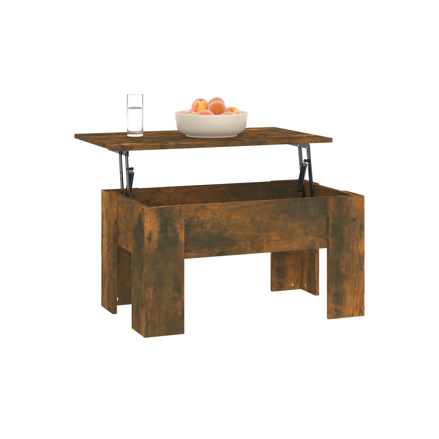 vidaXL Coffee Table Smoked Oak 79x49x41 cm Engineered Wood