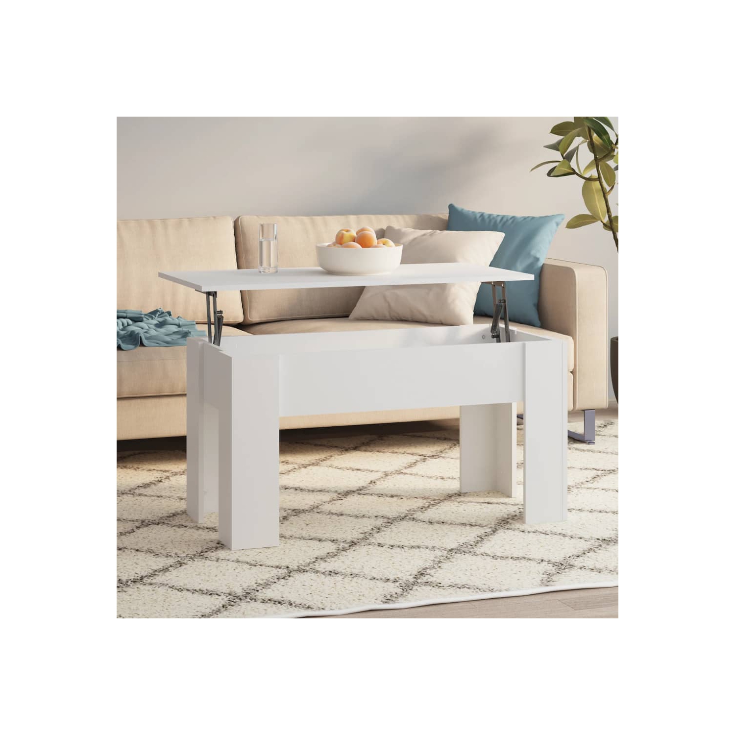 vidaXL Coffee Table White 101x49x52 cm Engineered Wood