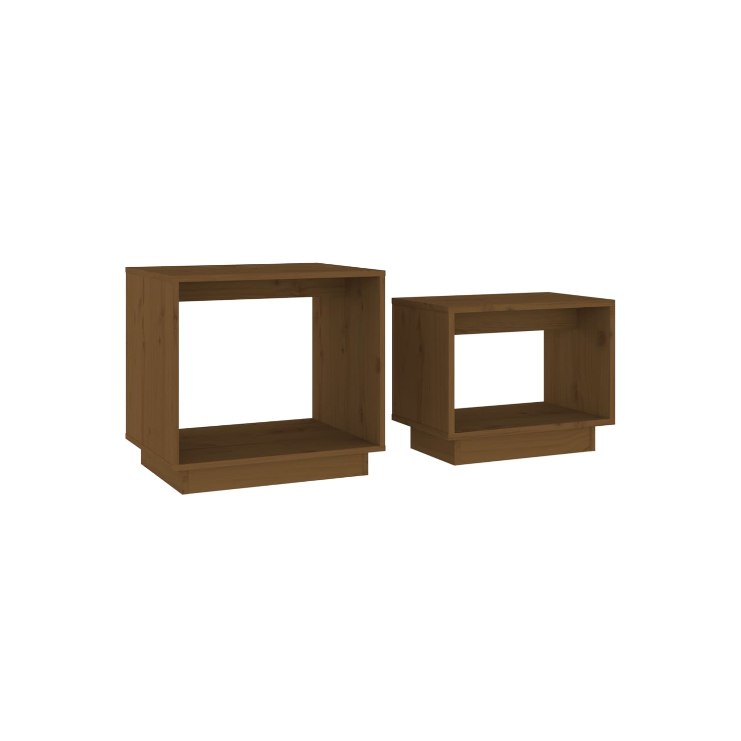 vidaXL Nesting Coffee Tables 2 pcs Honey Brown Solid Wood Pine