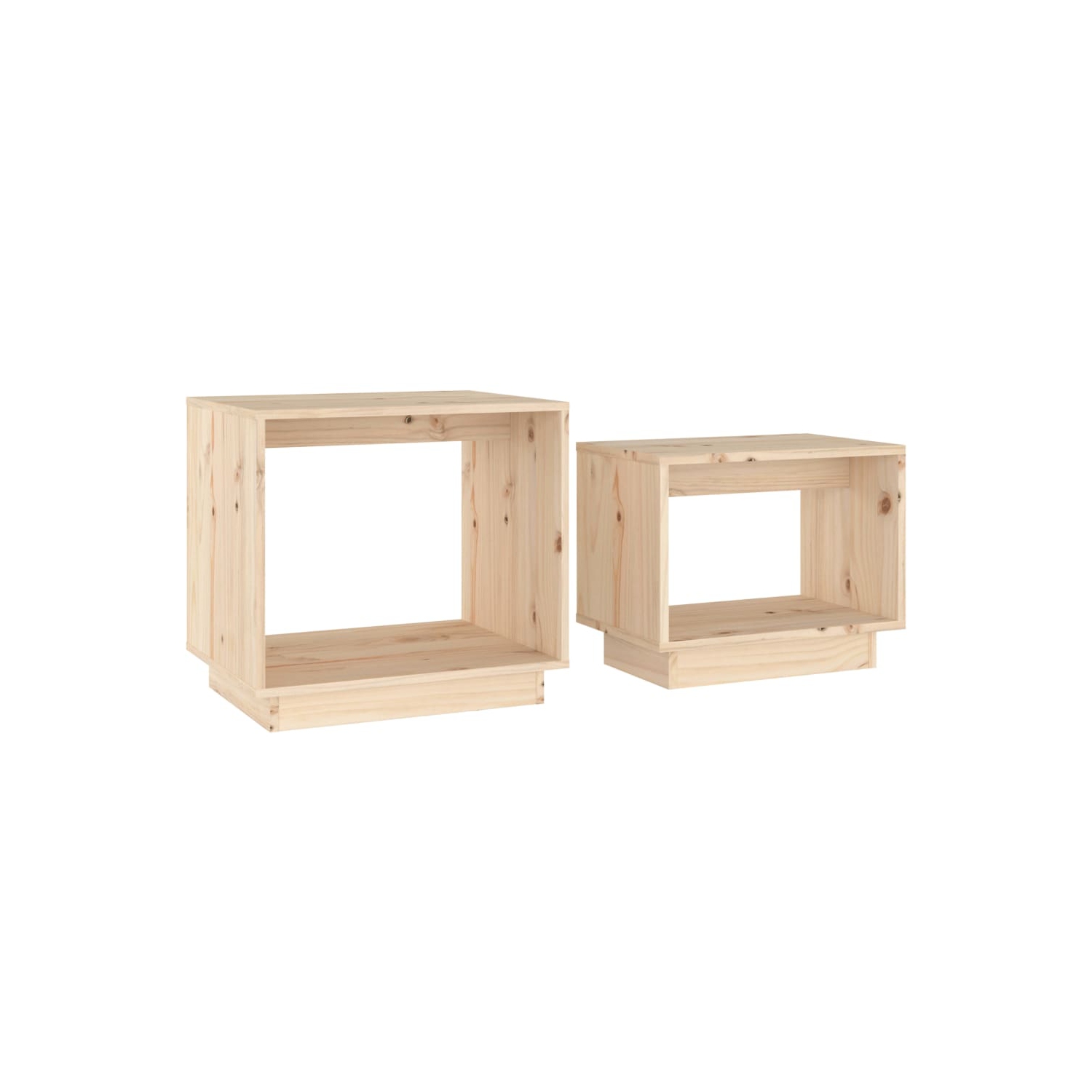 vidaXL Nesting Coffee Tables 2 pcs Solid Wood Pine