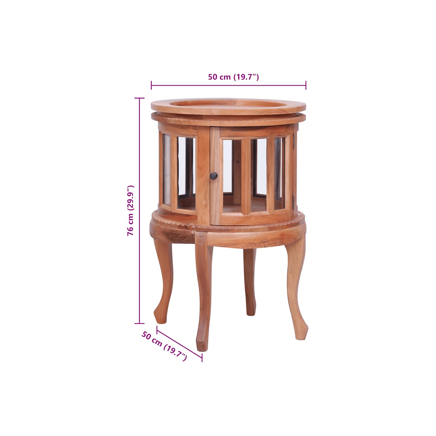 Armoire en bois d'acajou massif naturel 50 x 50 x 50 x 76 cm de vidaXL
