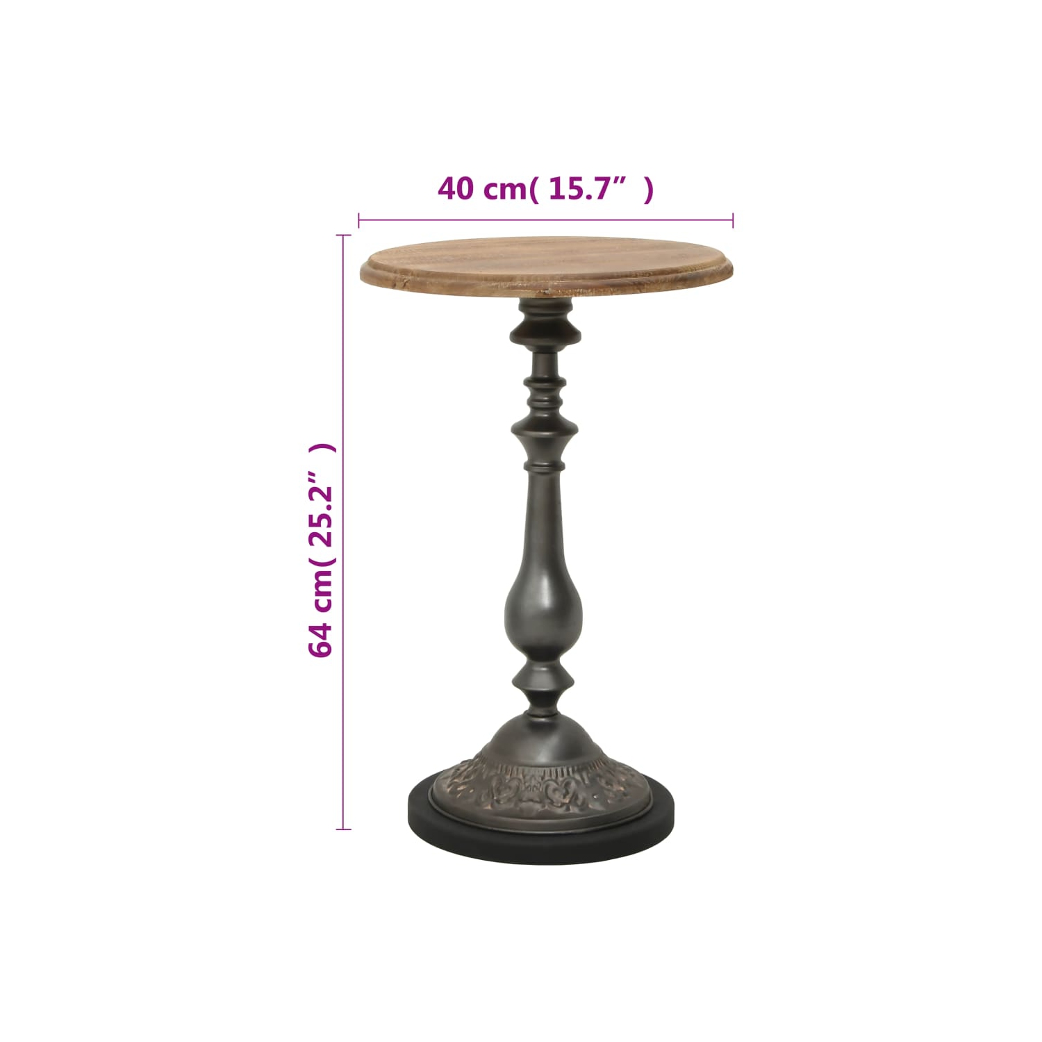 vidaXL End Table Solid Fir Wood 40x64 cm Brown