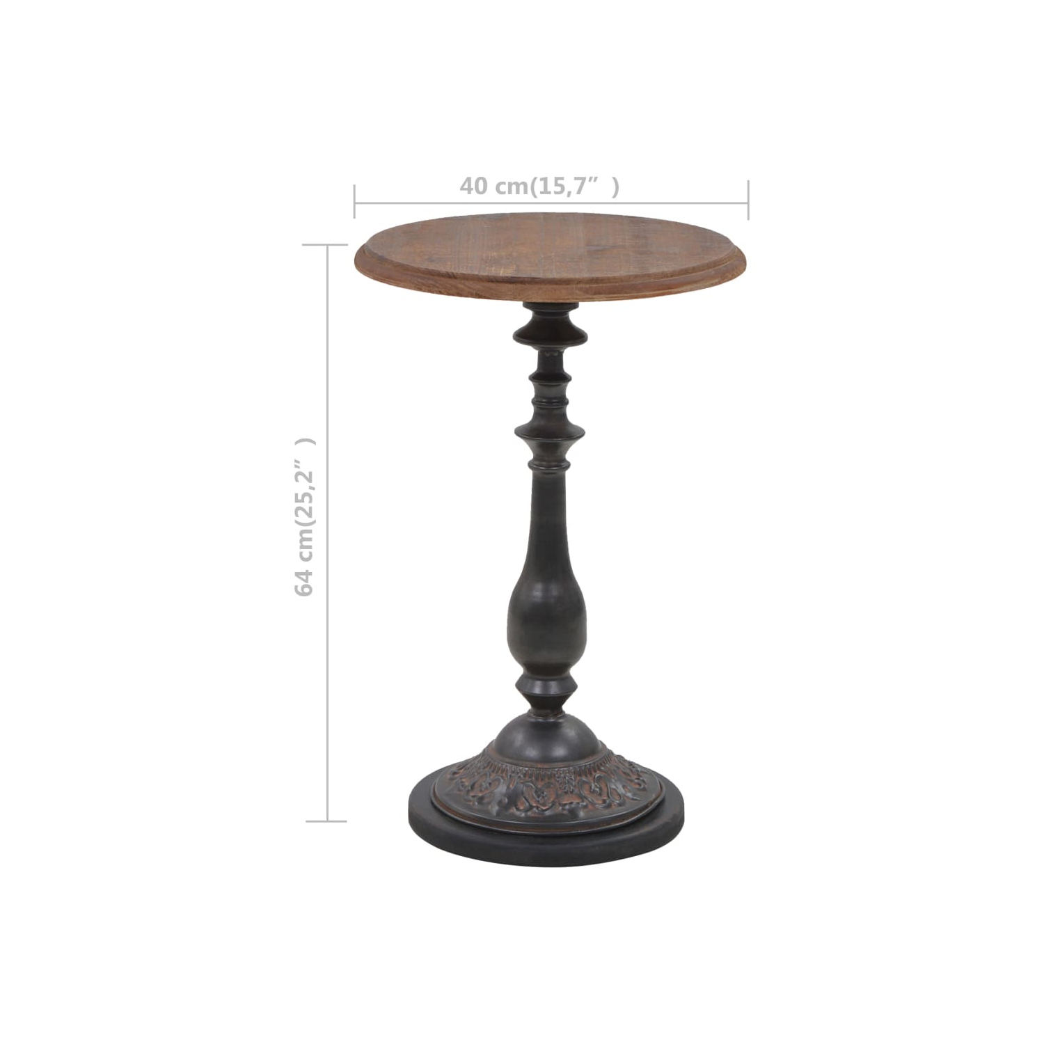 vidaXL End Table Solid Fir Wood 40x64 cm Brown