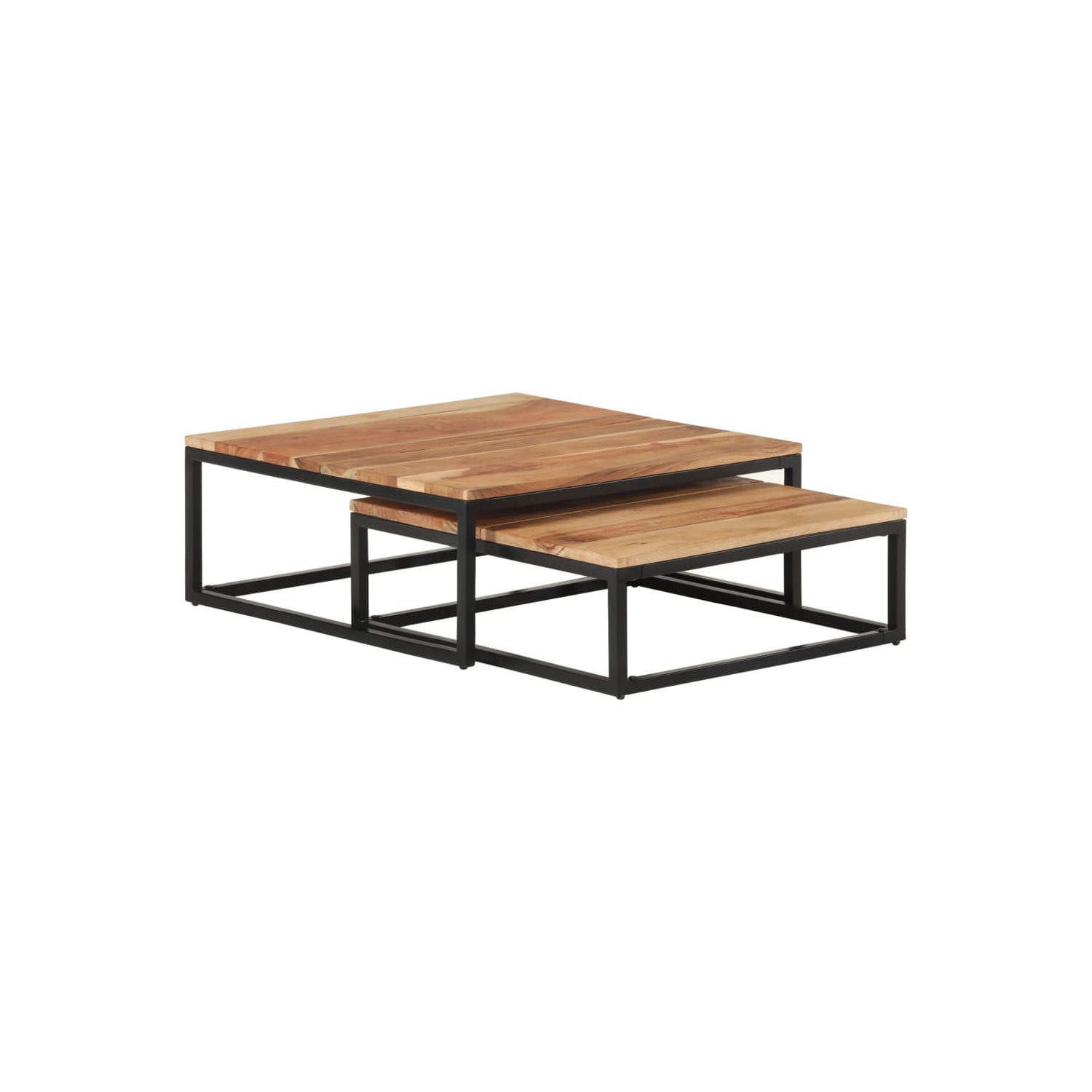vidaXL Nesting Coffee Tables 2 pcs Solid Acacia Wood