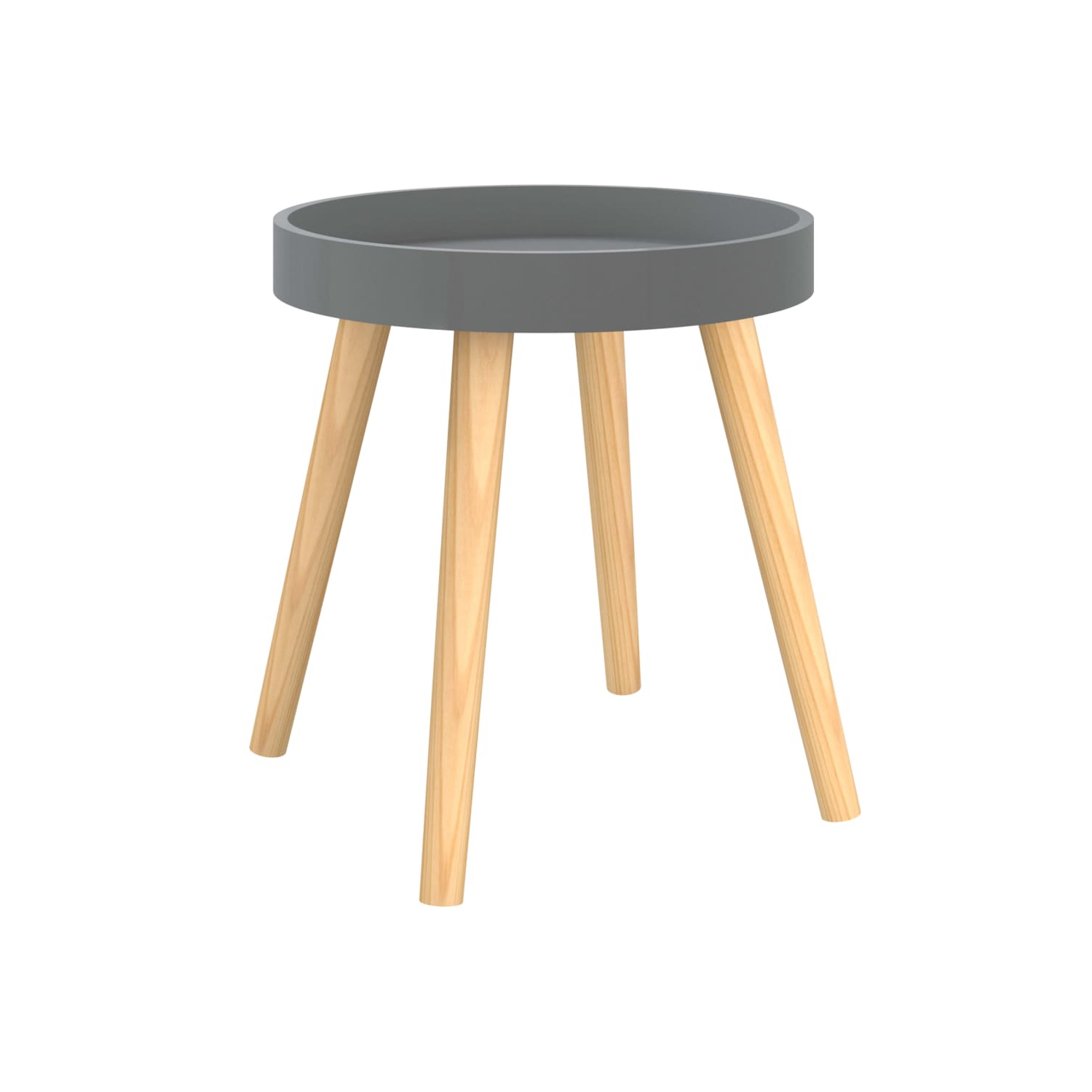 vidaXL Side Table Grey 38x38x40 cm Engineered Wood&Solid Wood Pine
