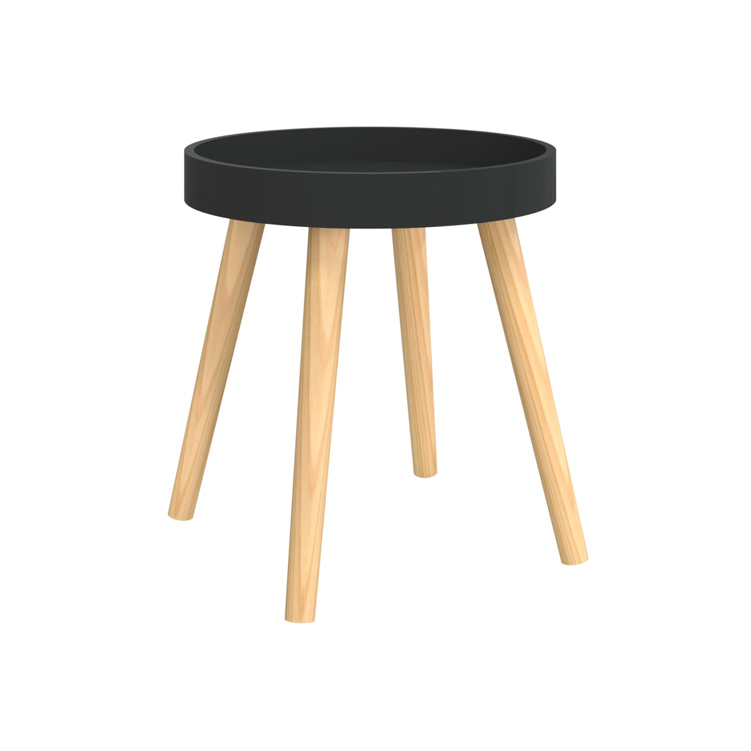 vidaXL Side Table Black 38x38x40 cm Engineered Wood&Solid Wood Pine
