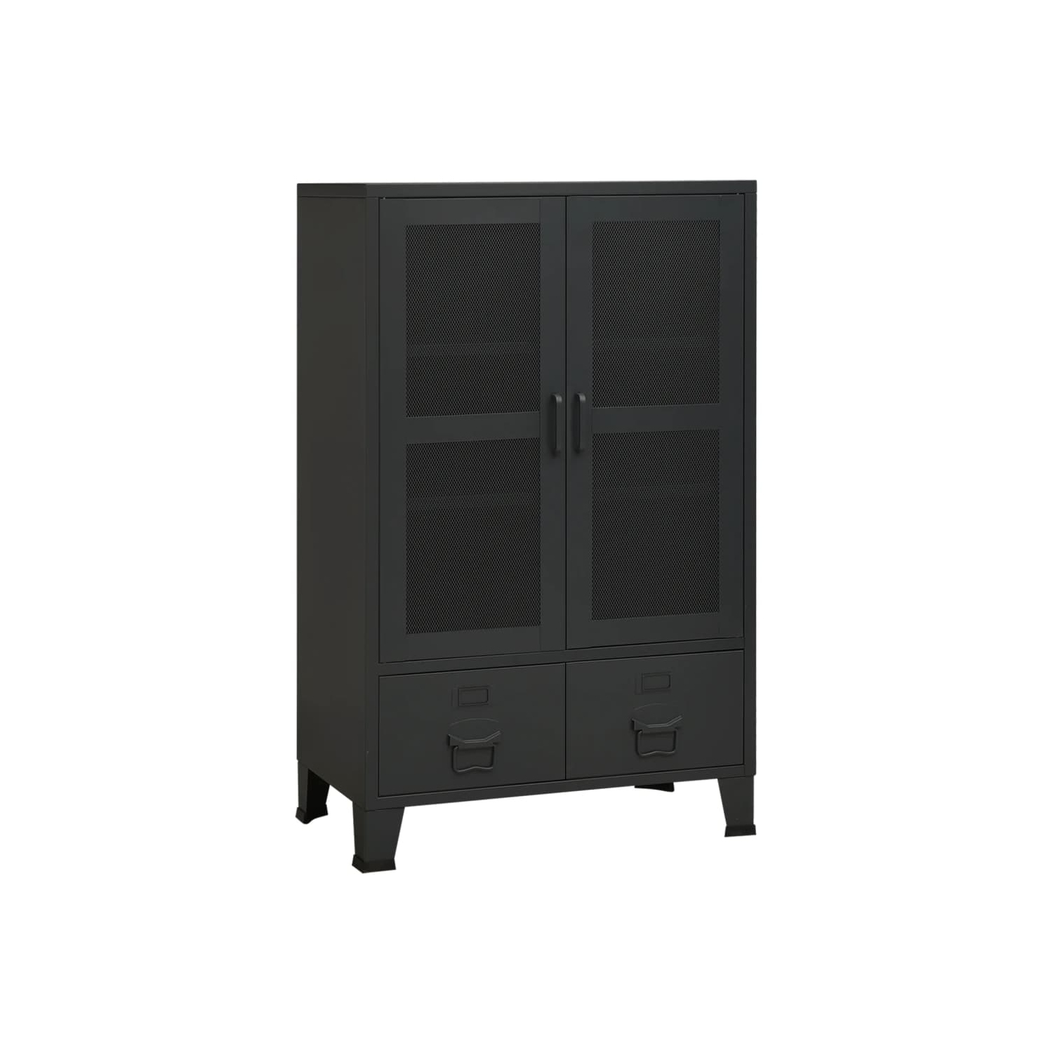 Meuble de rangement industriel en métal noir vidaXL