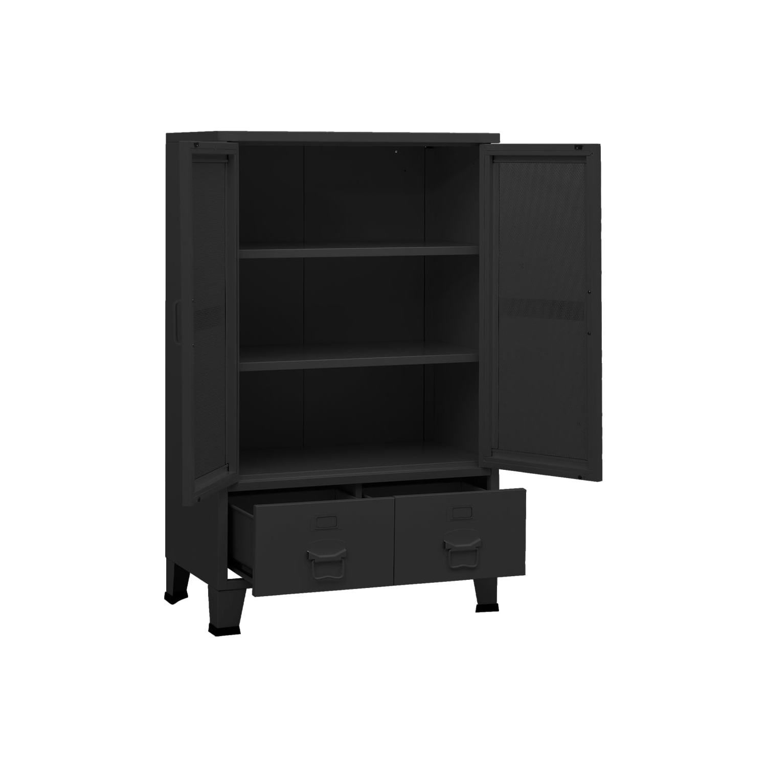 Meuble de rangement industriel en métal noir vidaXL