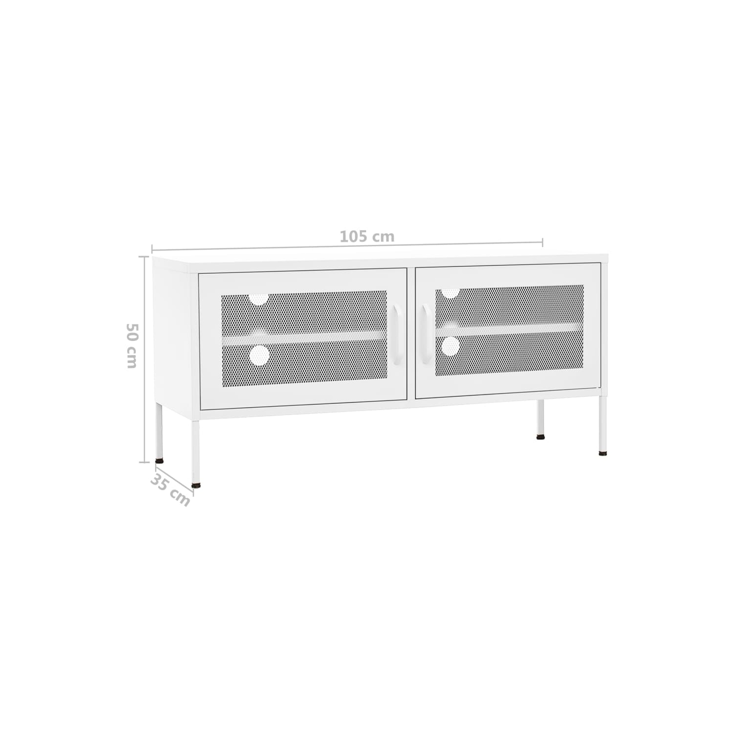 vidaXL TV Cabinet White 105x35x50 cm Steel