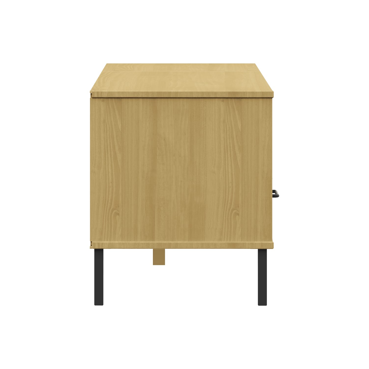 Meuble pour téléviseur avec pattes en métal en pin massif brun