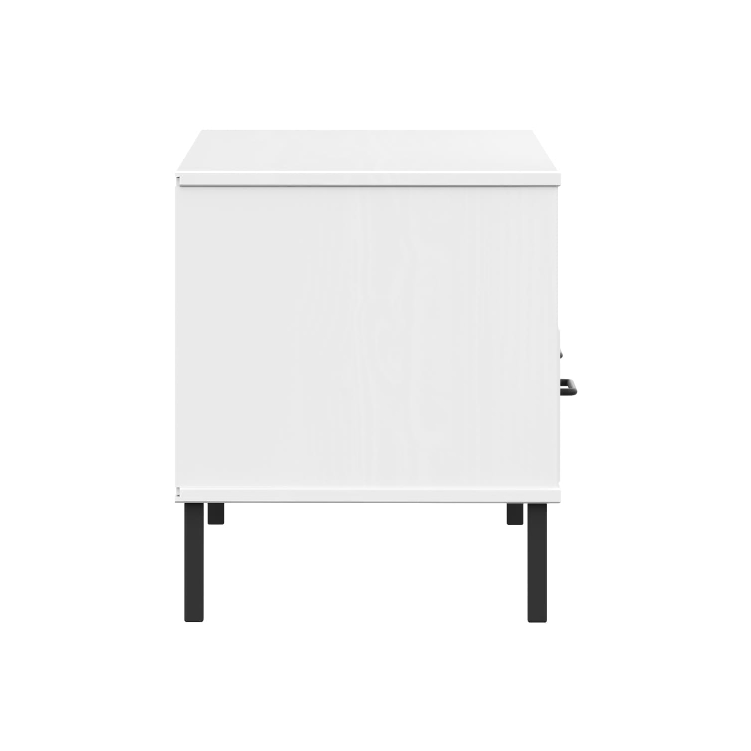 Meuble pour téléviseur avec pattes en métal et pieds en pin massif blanc de vidaXL