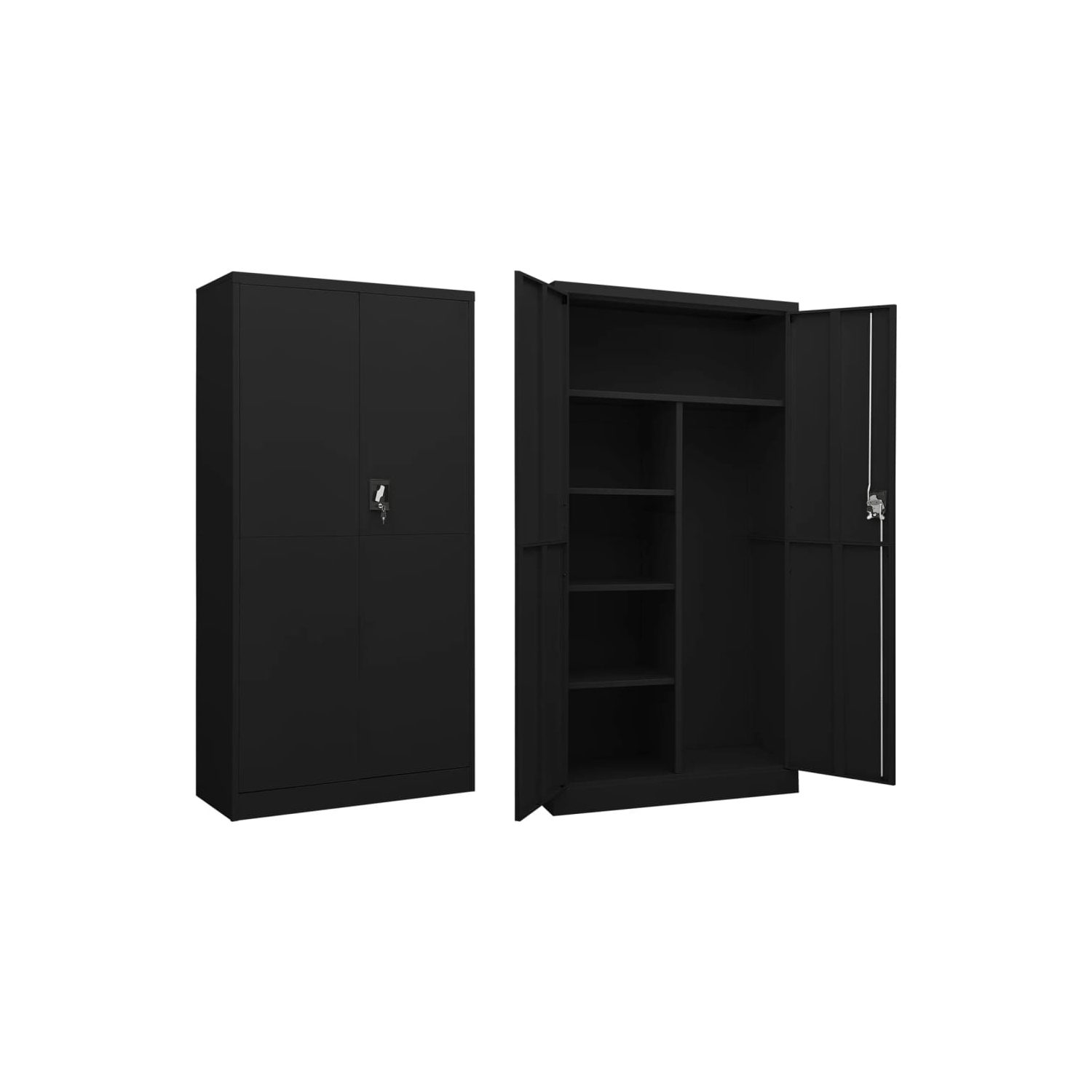 Armoire à casier VisdaXL en acier noir 90 x 40 x 40 x 180&nbsp;cm