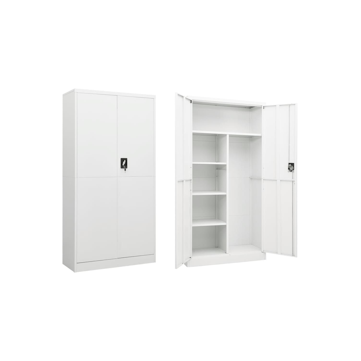 vidaXL Locker Cabinet White 90x40x180 cm Steel
