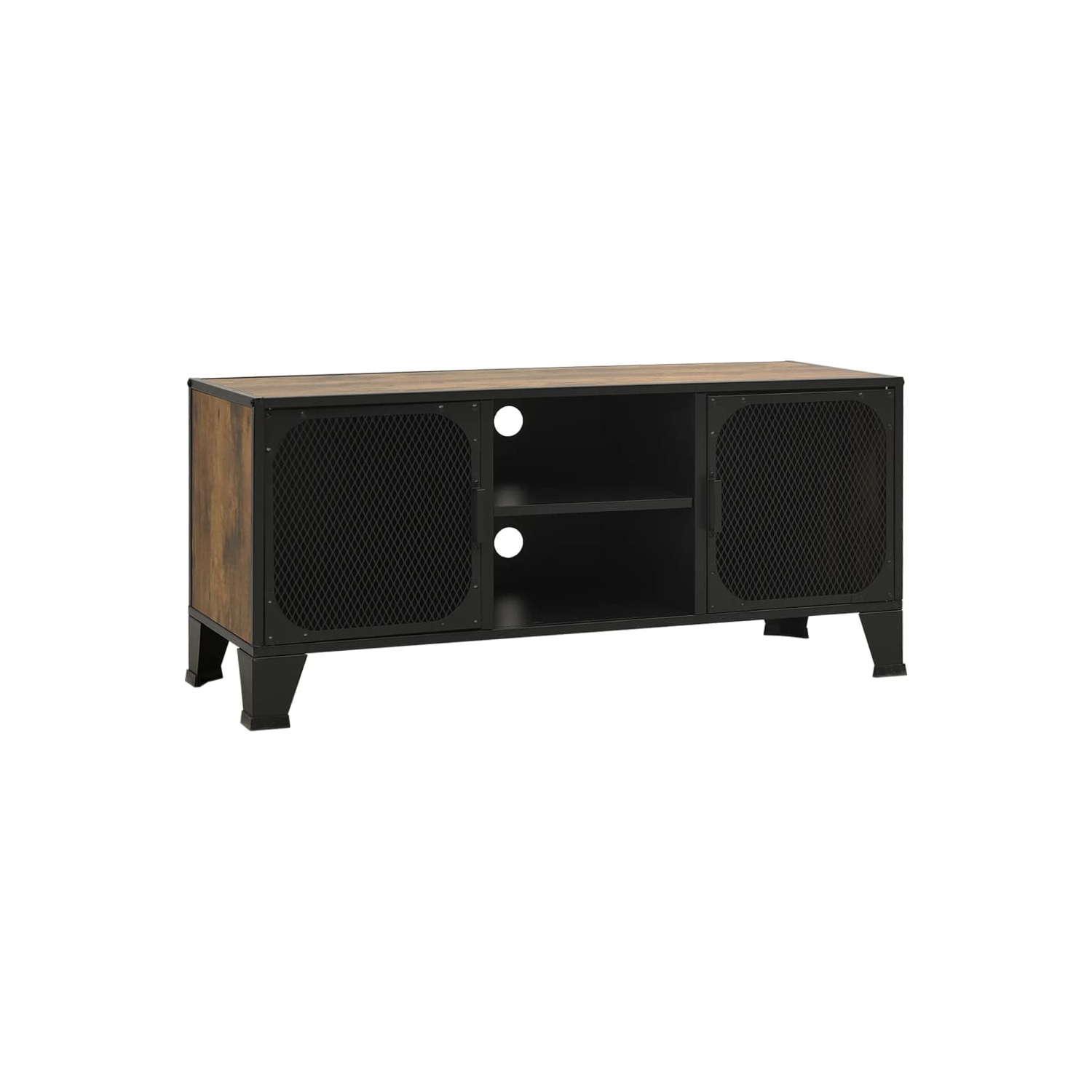 vidaXL TV Cabinet Rustic Brown 105x36x47 cm Metal and MDF