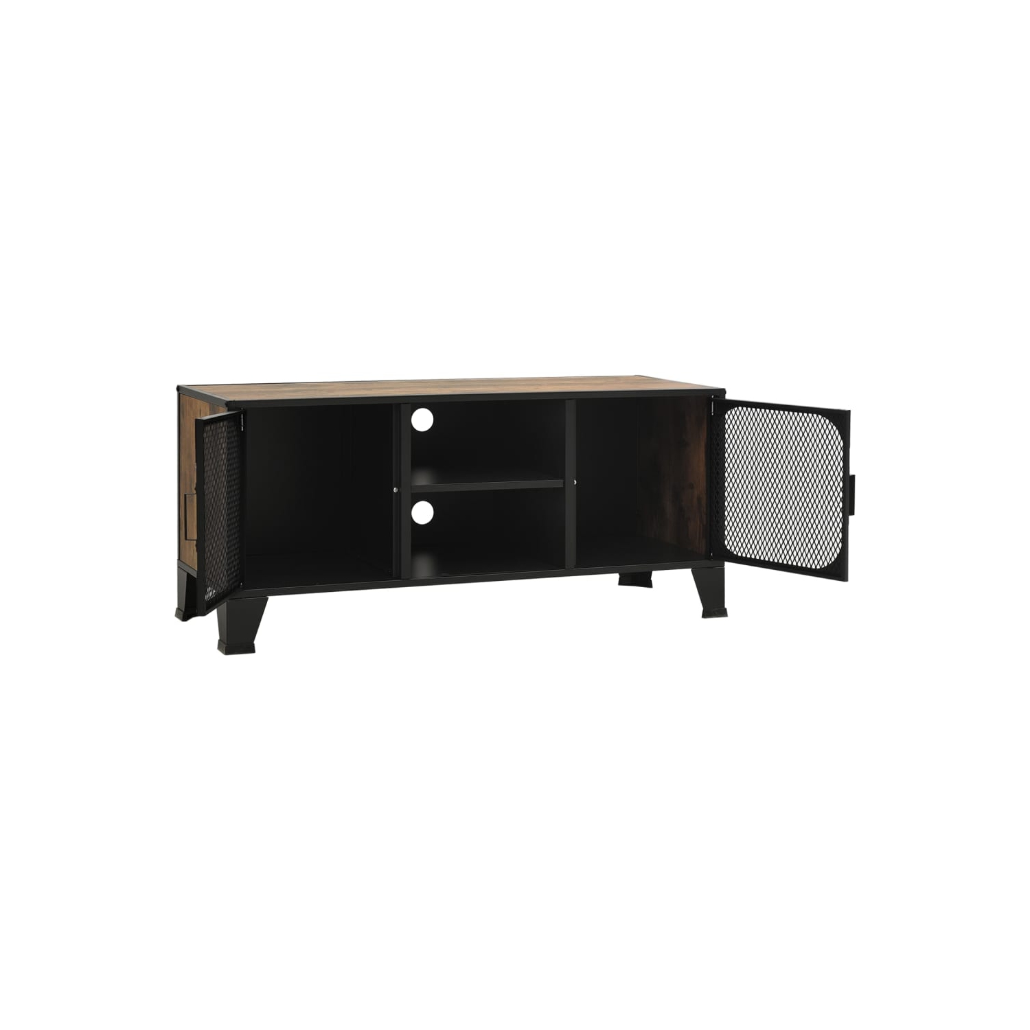 vidaXL TV Cabinet Rustic Brown 105x36x47 cm Metal and MDF