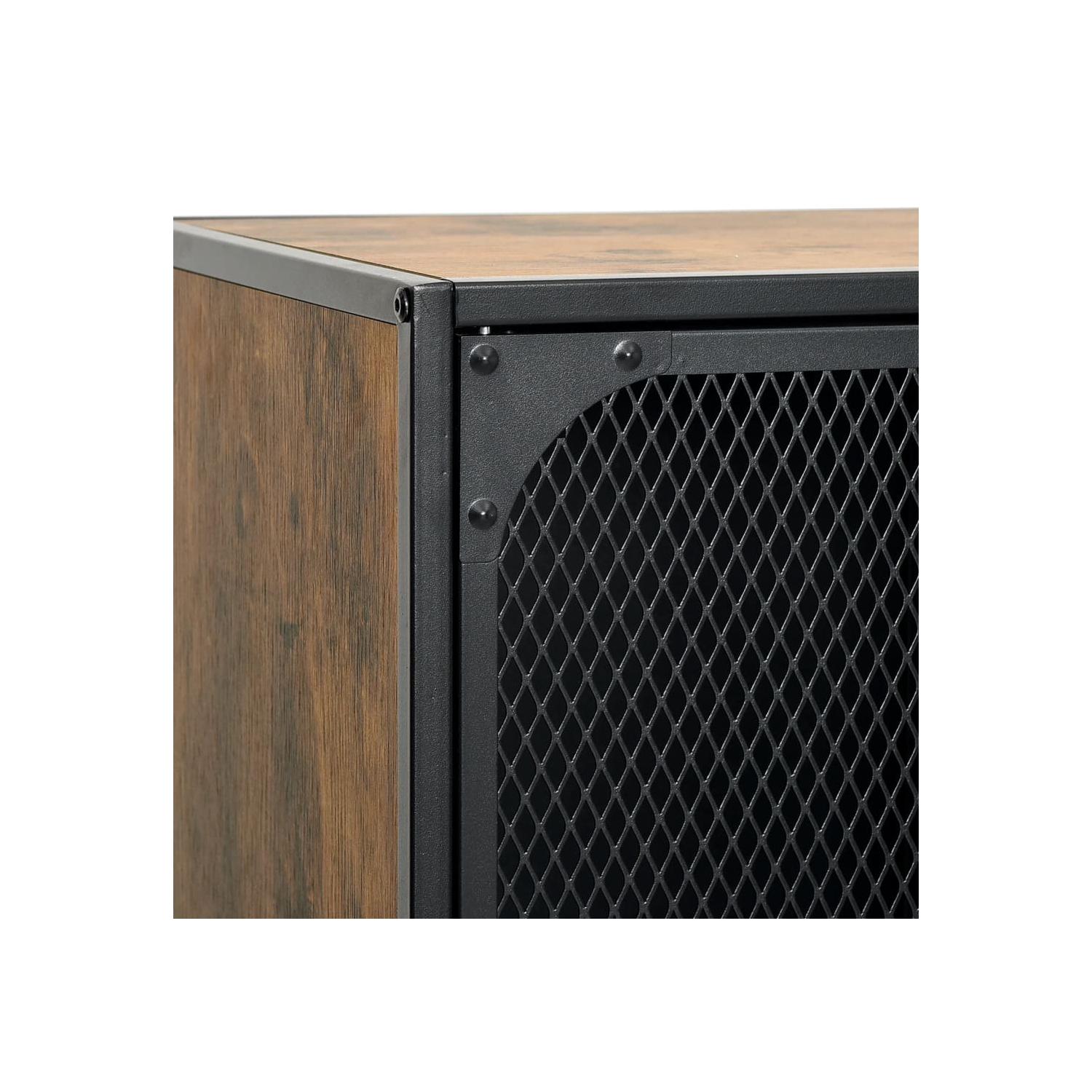 vidaXL TV Cabinet Rustic Brown 105x36x47 cm Metal and MDF