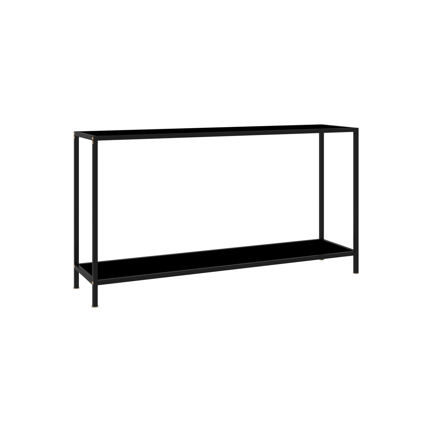 vidaXL Console Table Black 140x35x75 cm Tempered Glass