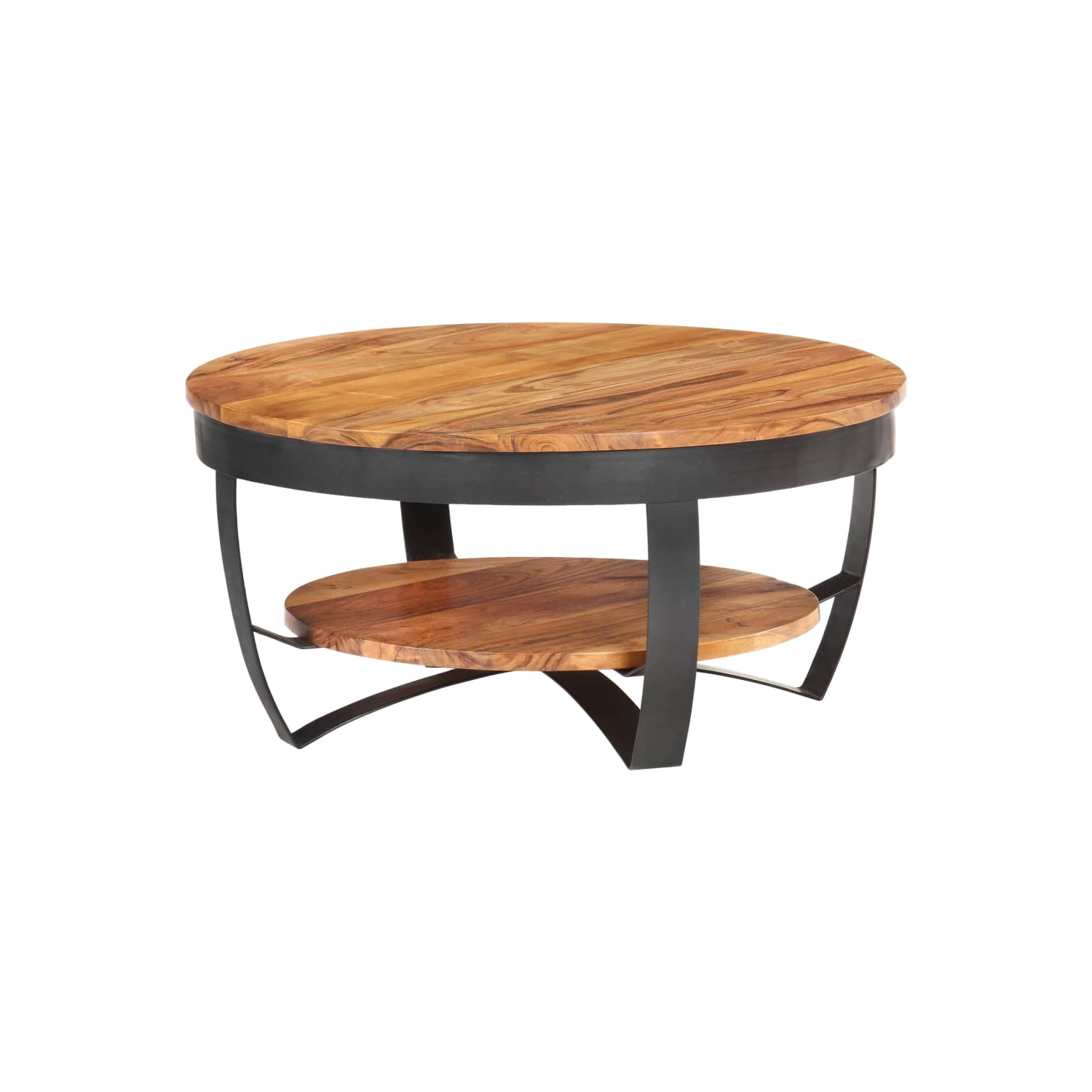 vidaXL Coffee Table 25.6"x25.6"x12.6" Solid Acacia Wood
