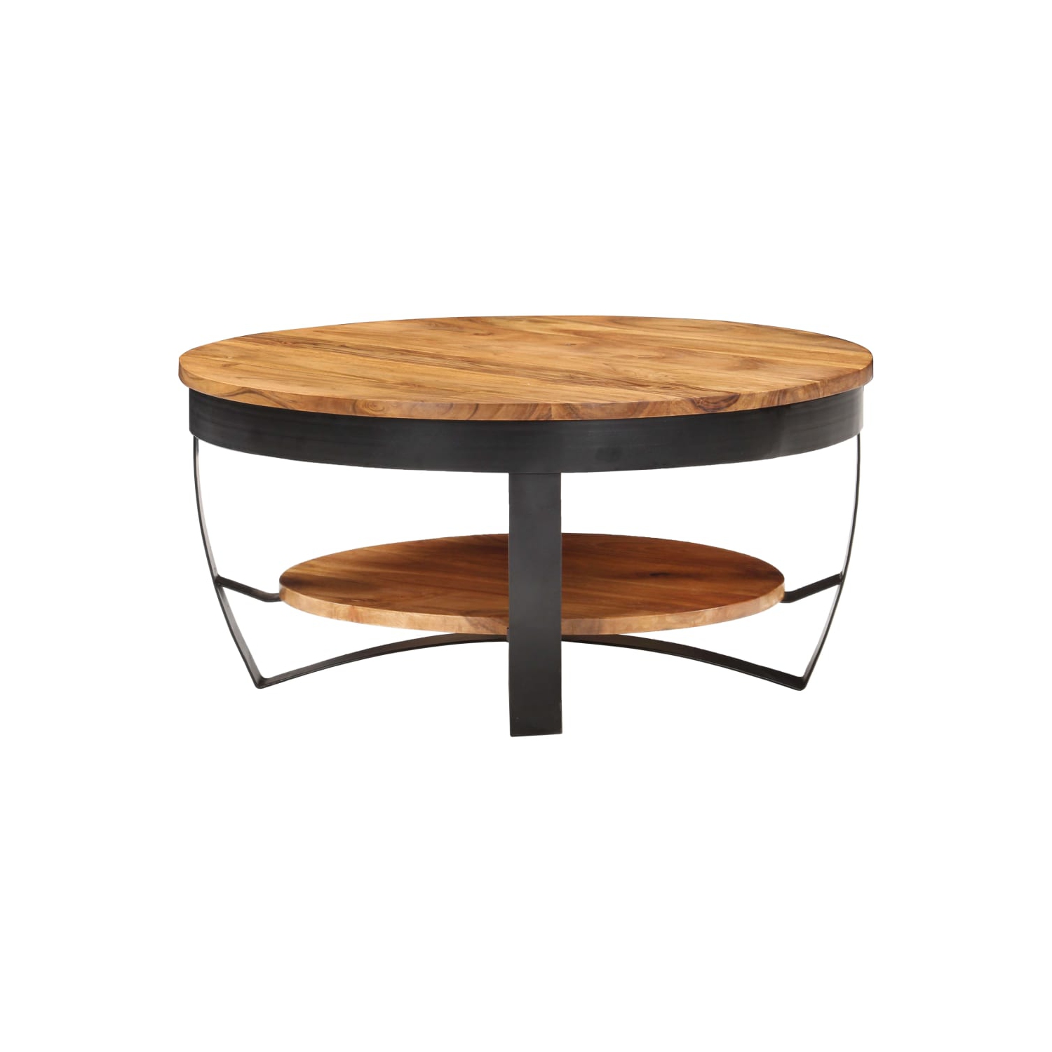 vidaXL Coffee Table 25.6"x25.6"x12.6" Solid Acacia Wood